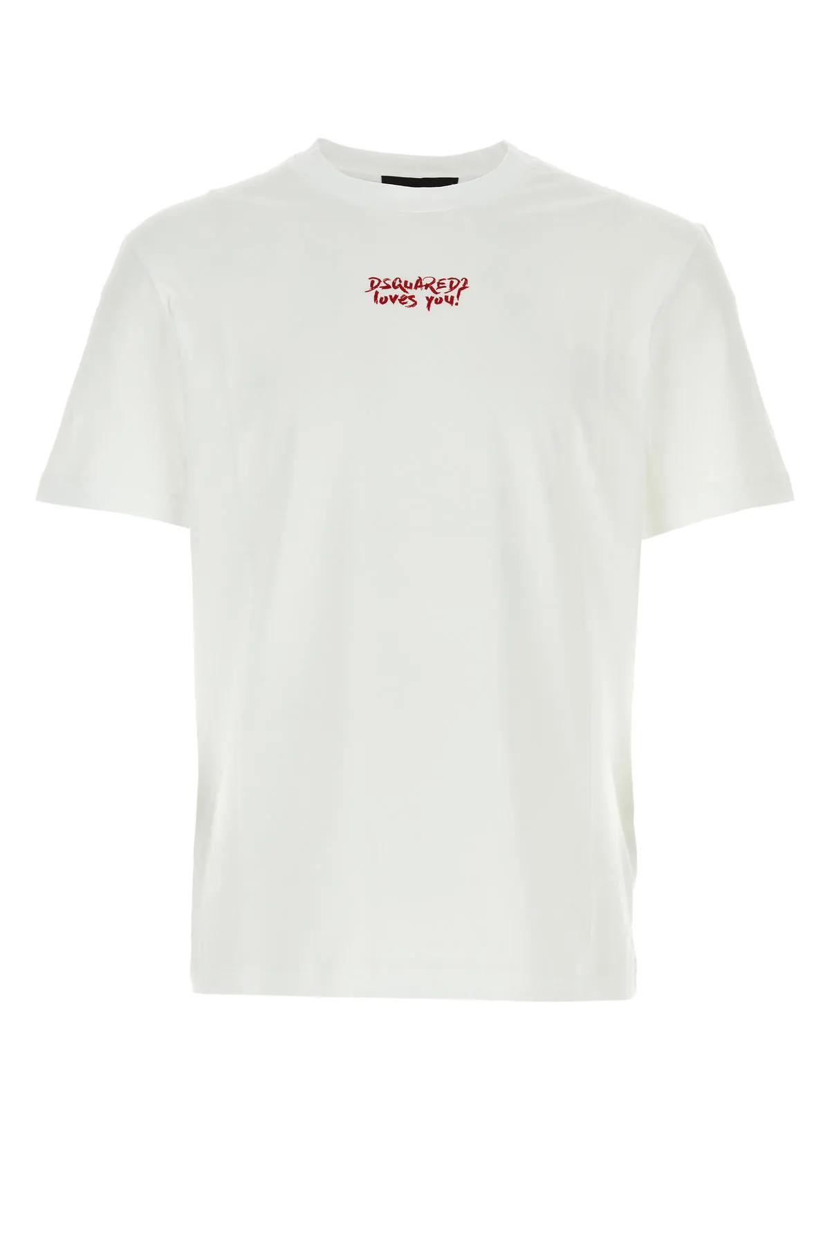 Shop Dsquared2 White Cotton T-shirt