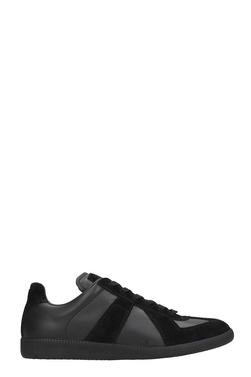 Maison Margiela REPLICA SNEAKERS IN BLACK LEATHER AND SUEDE