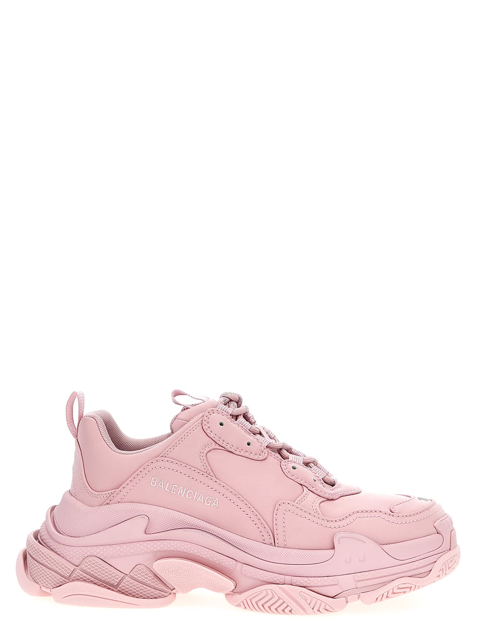 Shop Balenciaga Triple S Satin Sneakers In Pink