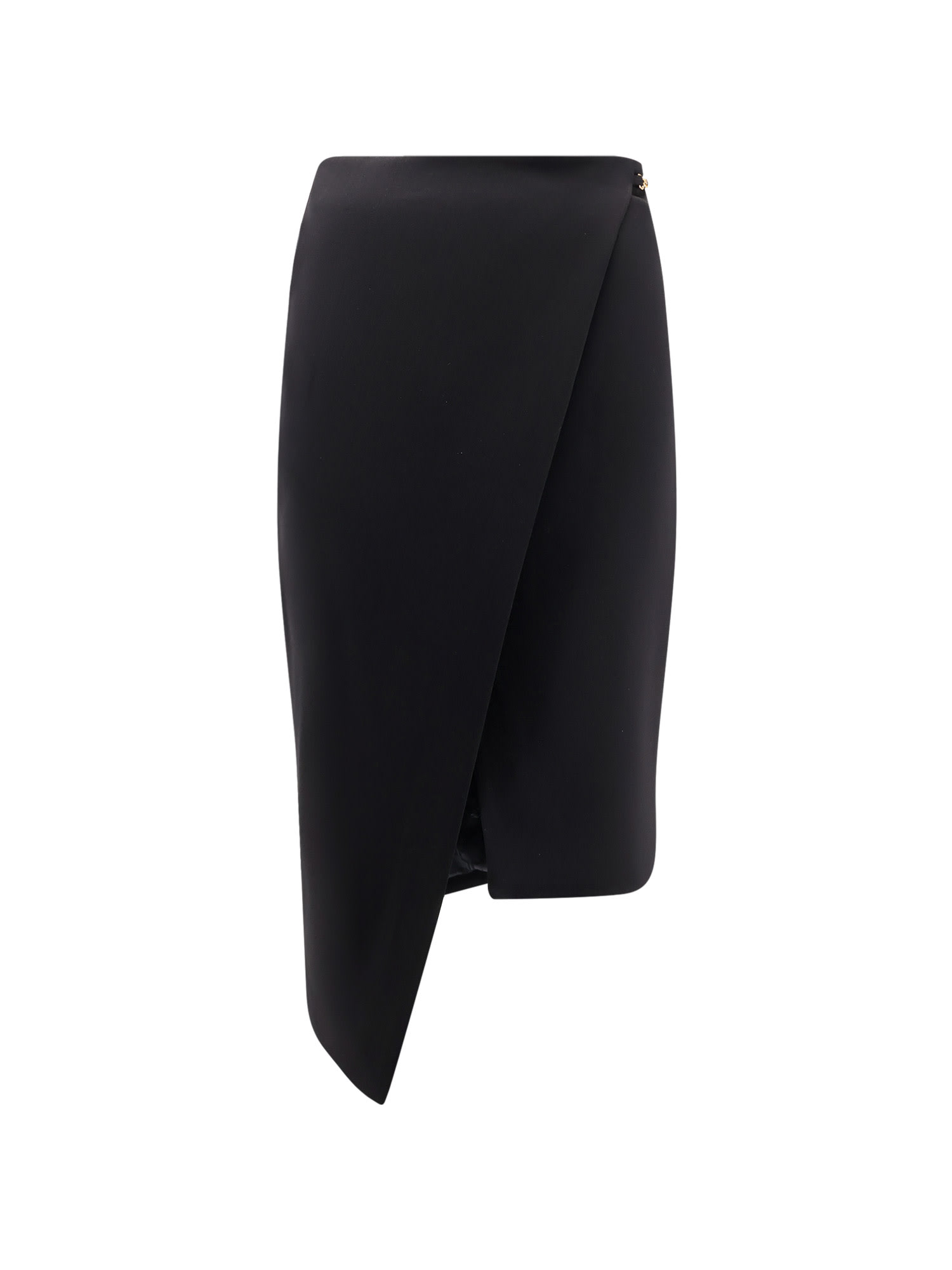 Asymmetrical Viscose And Wool Skirt