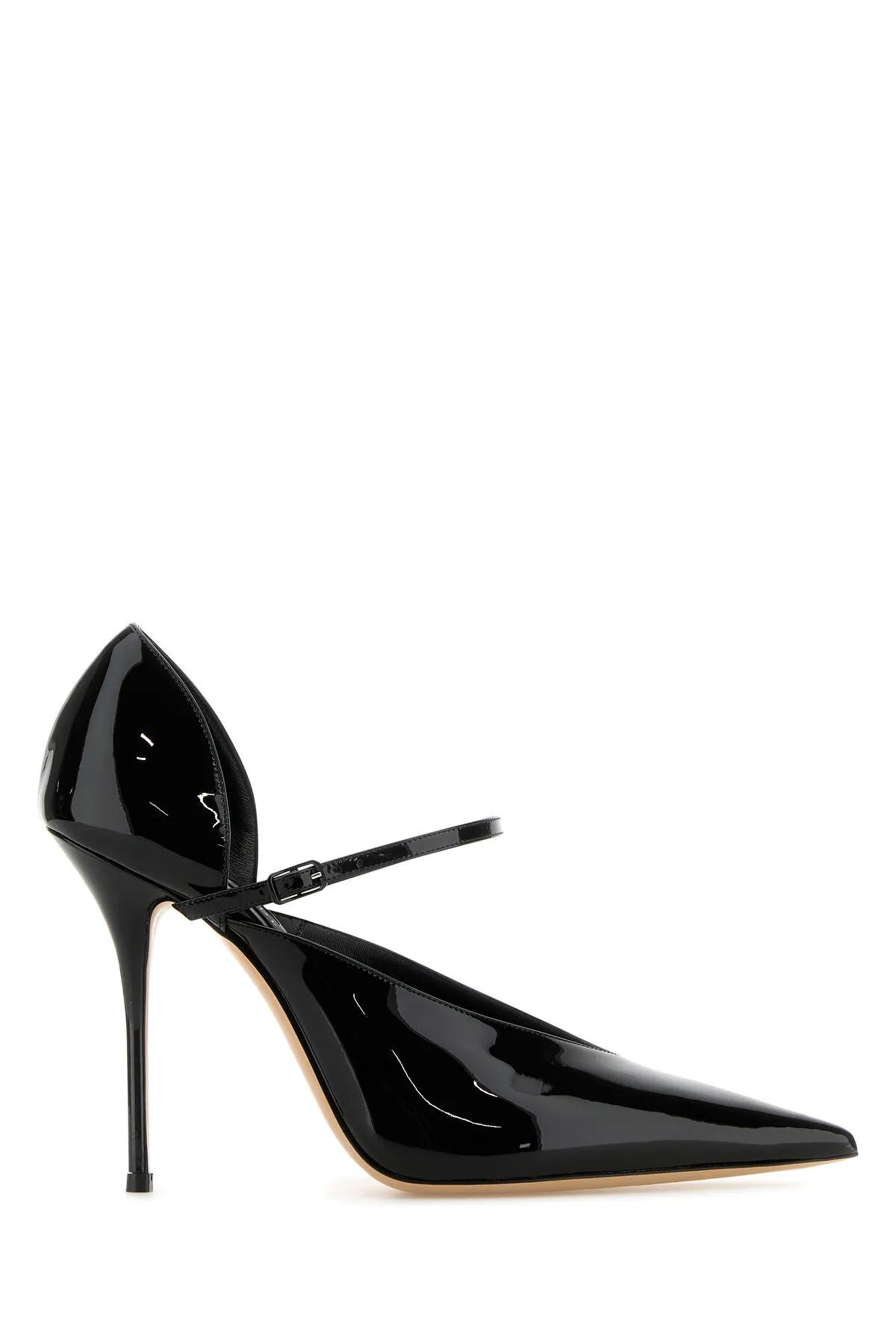 Shop Casadei Black Leather Tiffany Pumps