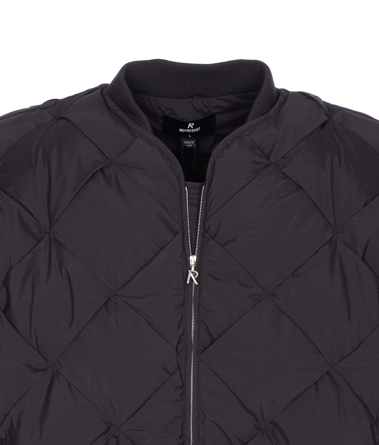 Represent Mens Jet Black Pillow Quilted Puffer Jacket Xl In Black