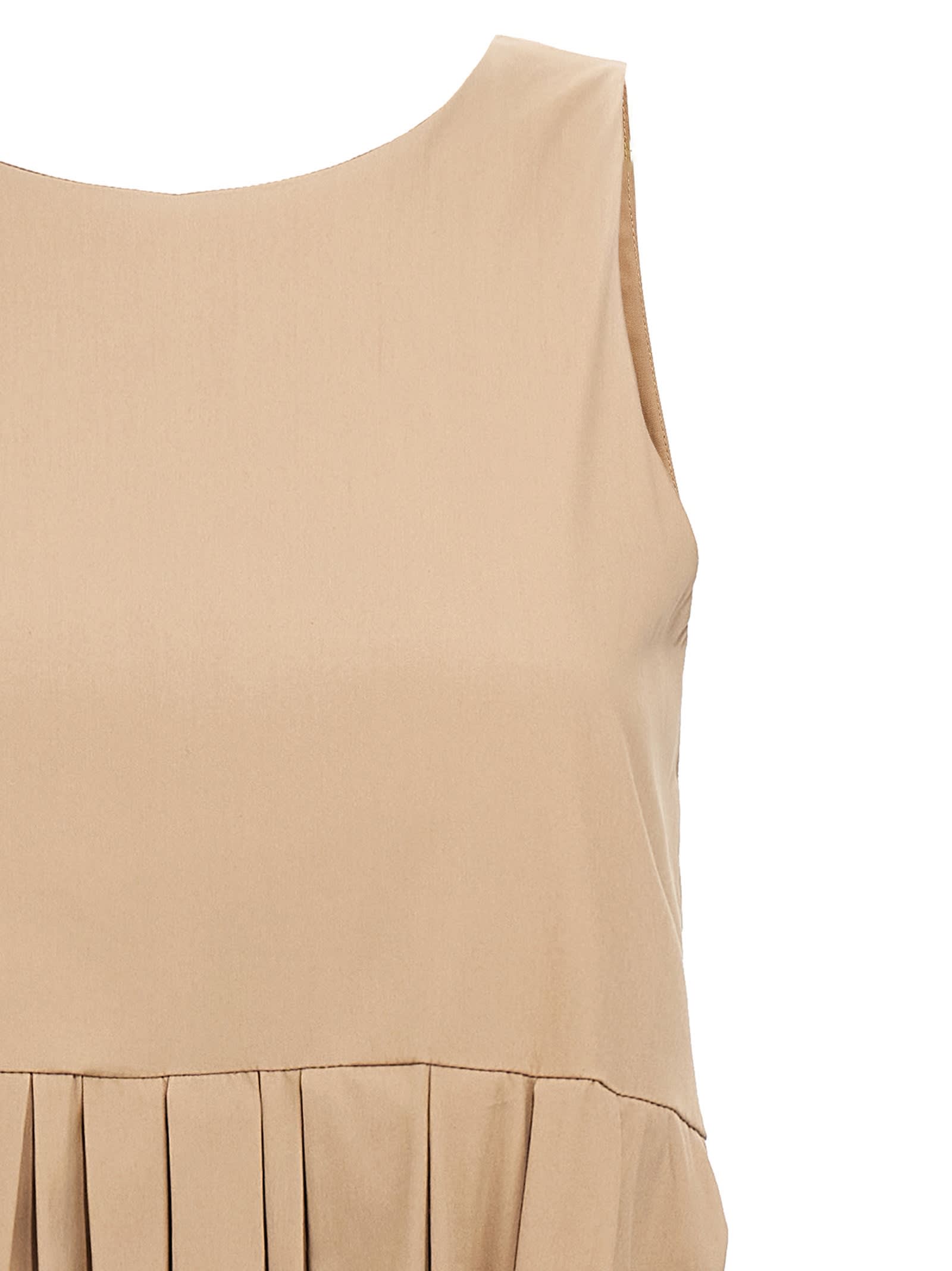 's Max Mara Skirt Pleated Neckline Sleeveless V-back In Brown