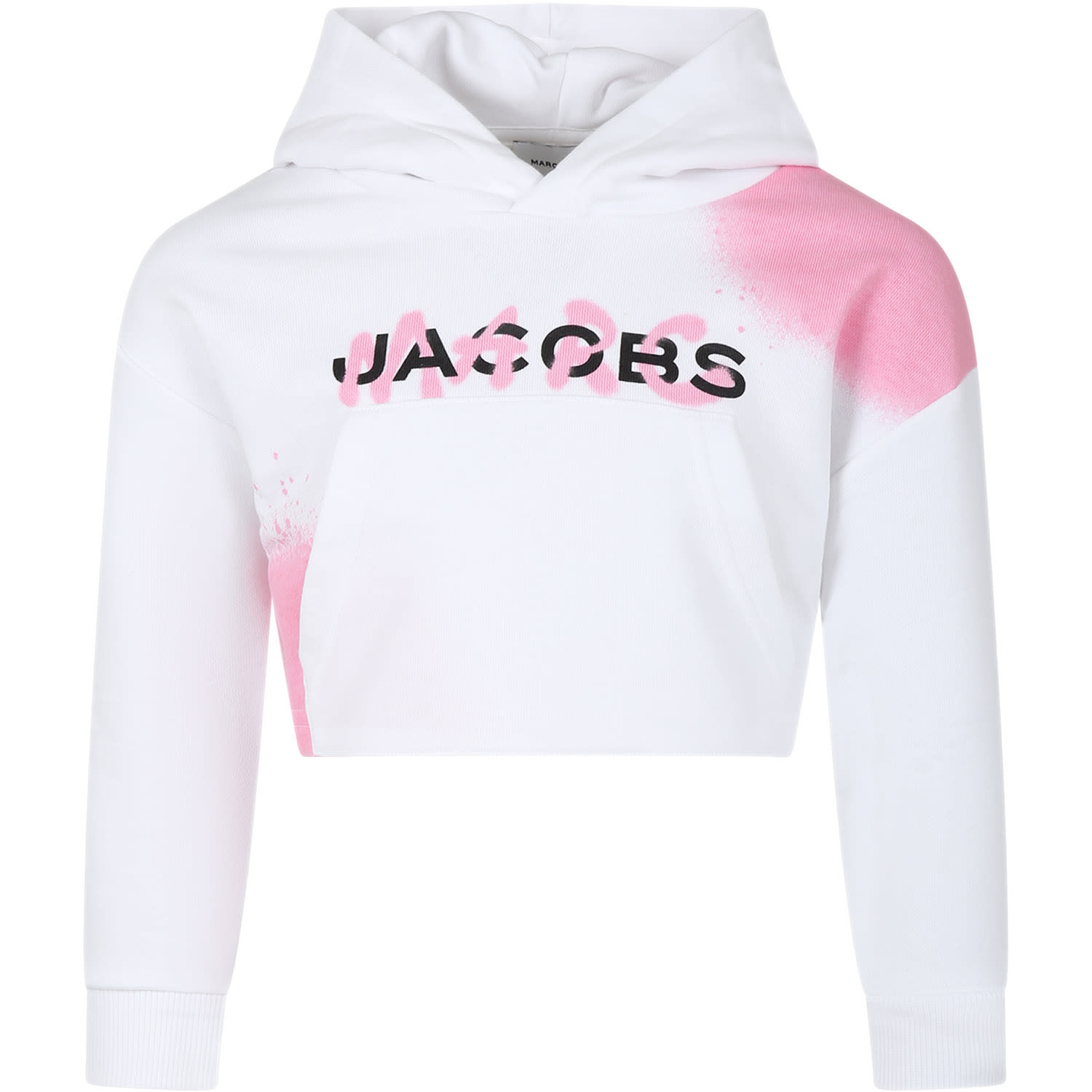 Shop Marc Jacobs White Sweatshirt For Girl With Logo In Bianco
