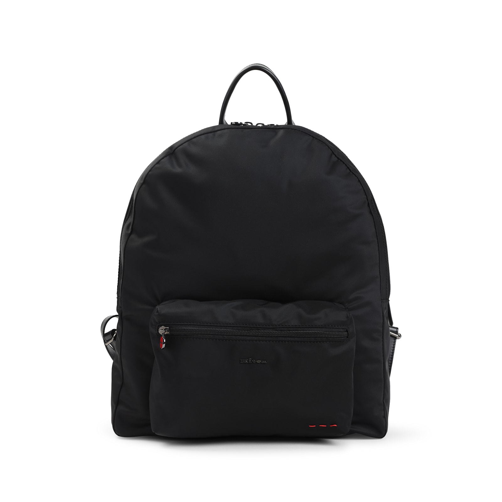 Kiton Versatile Backpack With Front Zip Pocket In Black