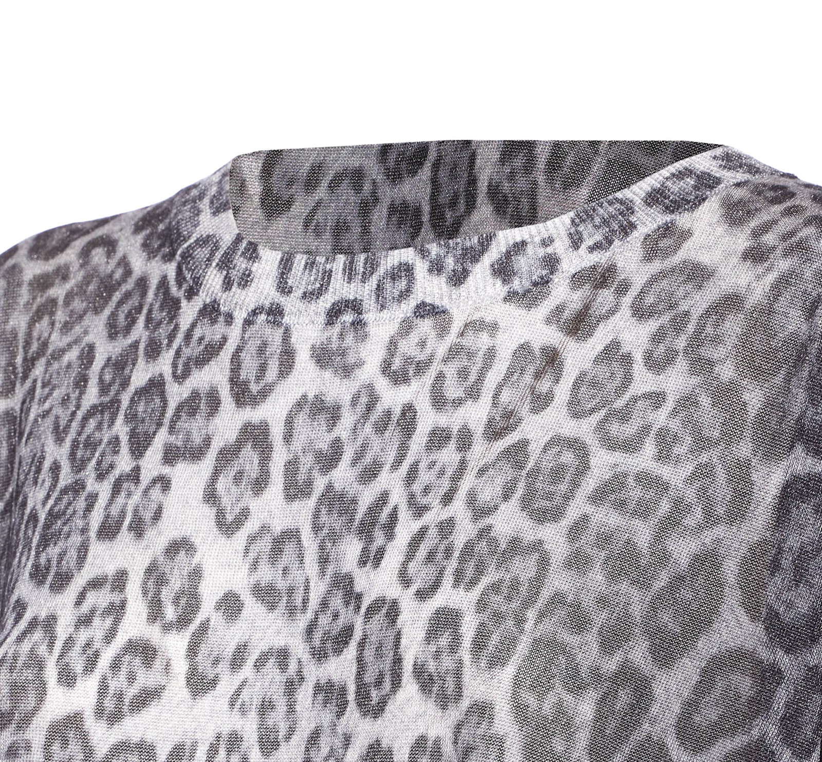 Liu •jo All-over Leopard Print Gray Sweater In Black