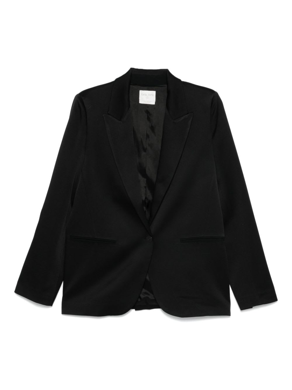 Forte Forte Tailored Double-breasted Jacket Featuring Flap Pockets In Black