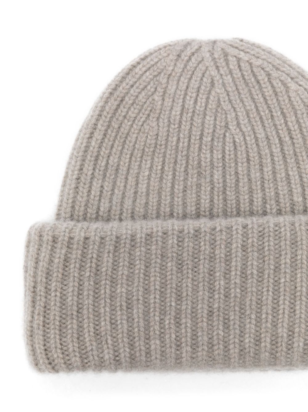 Goat Cashmere Ribbed Beanie In Brown