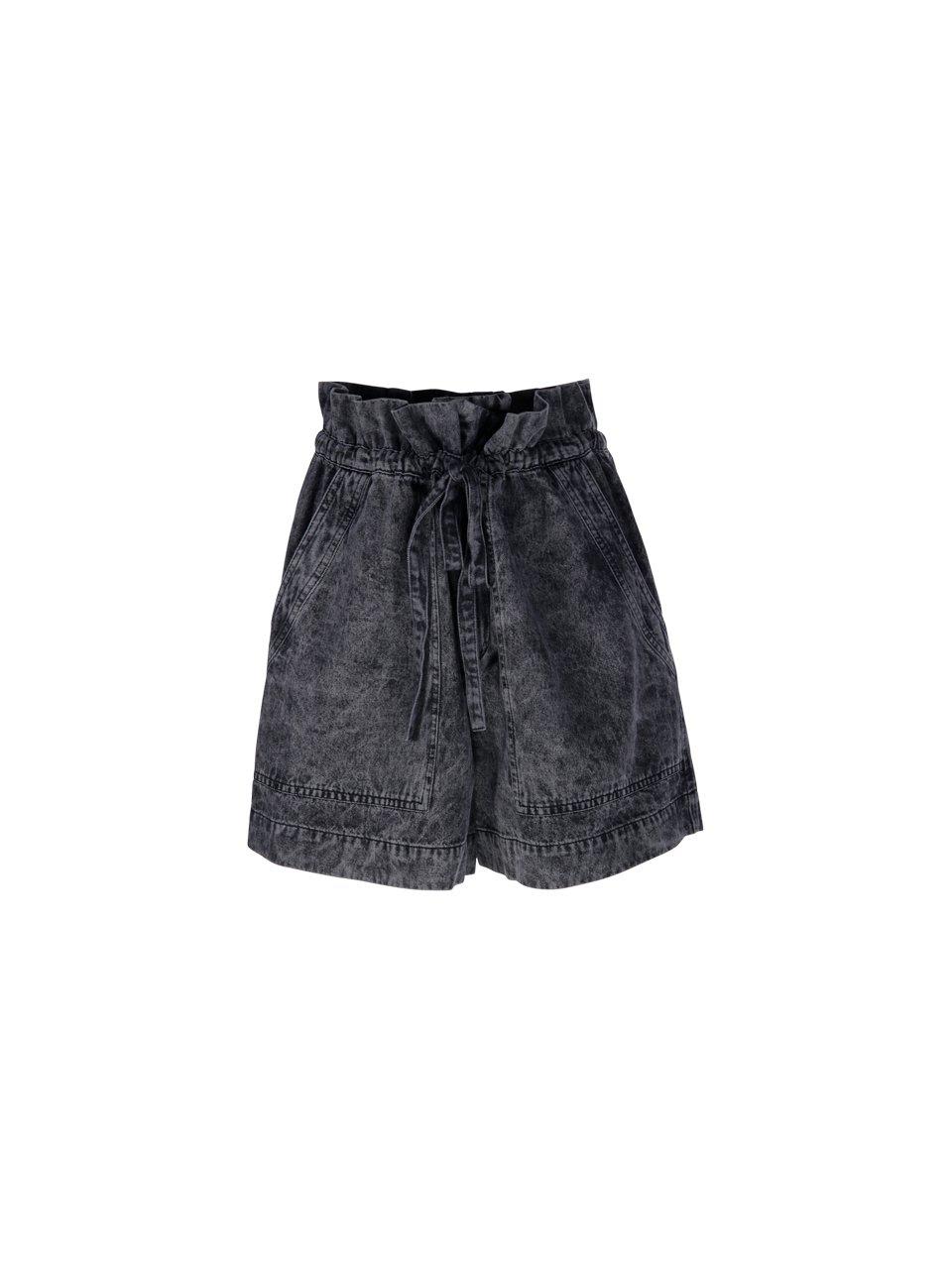 Marant Etoile Drawstring Denim Shorts In Gray