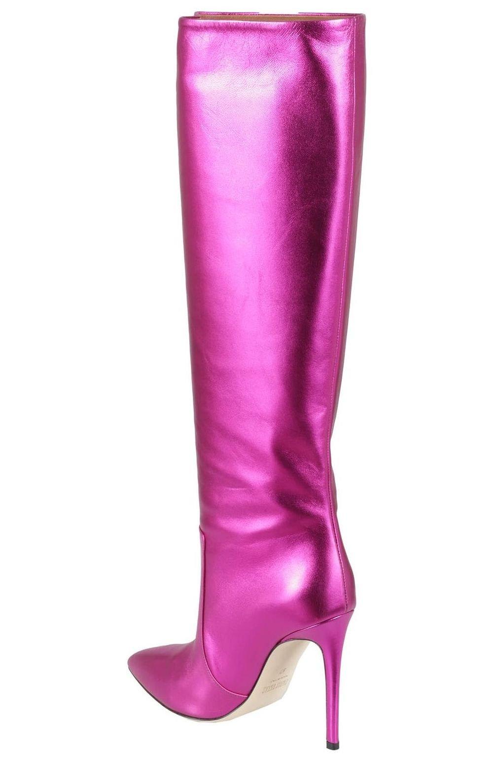 Shop Paris Texas Metallic Effect Boots In Shocking Pink