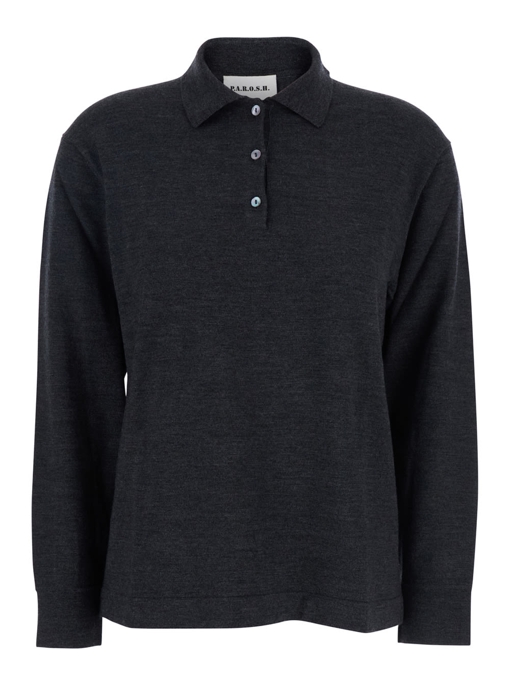 P.a.r.o.s.h Polo-neck Button Polo Shirt In Gray