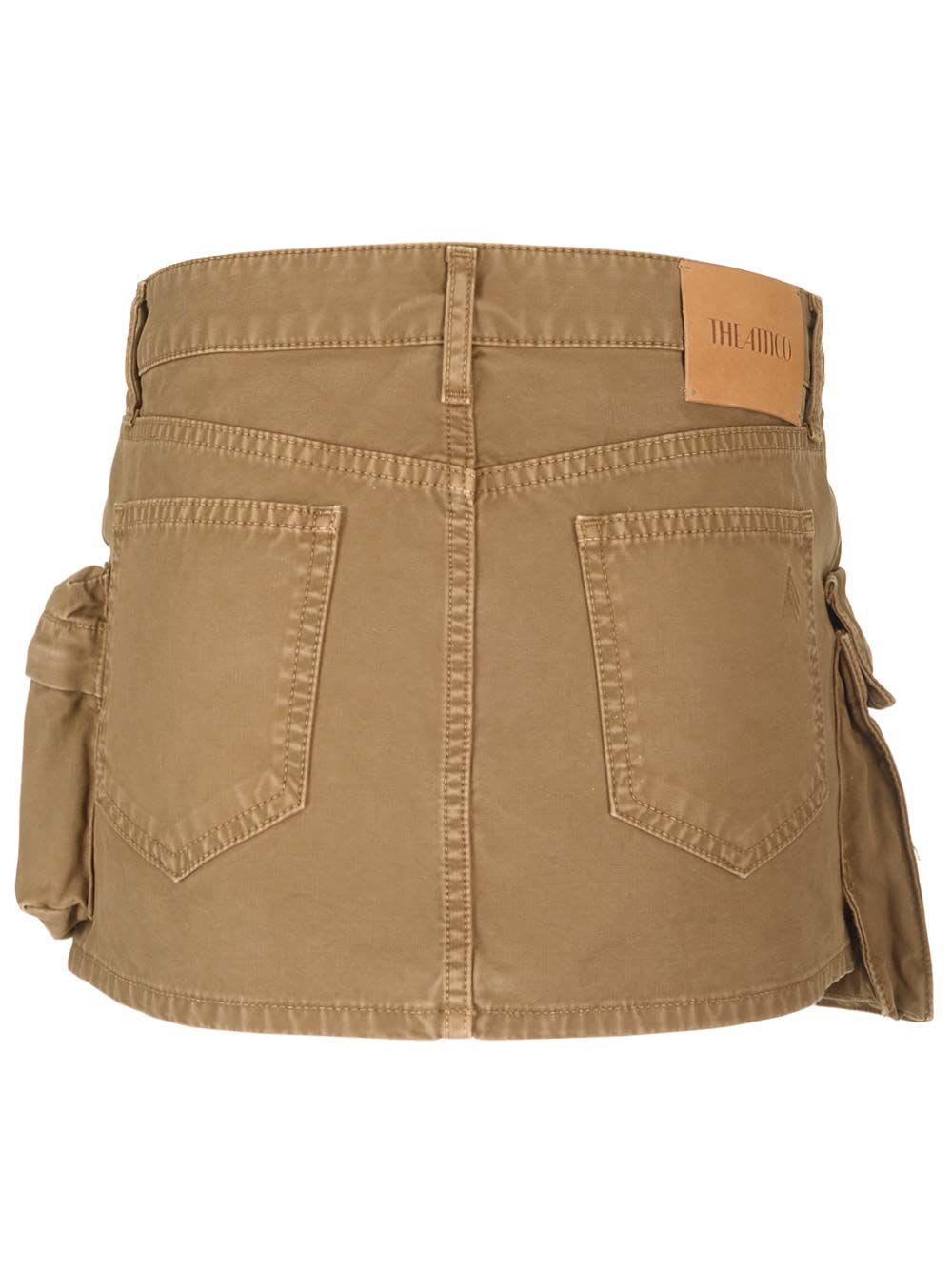 Shop Attico Fay Multi-pocket Mini Skirt In Brown