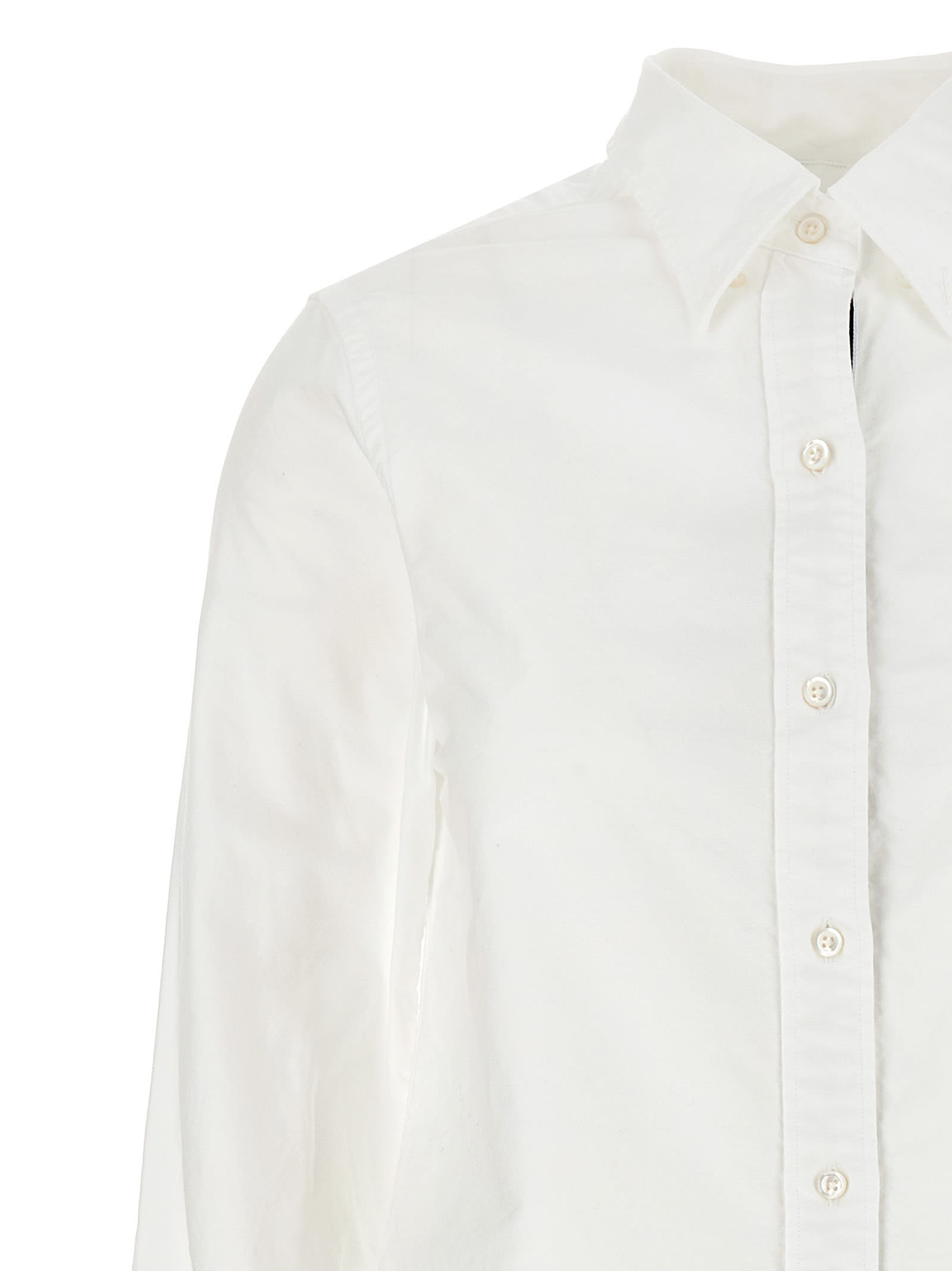 Shop Thom Browne Rwb Chemise Dress In White