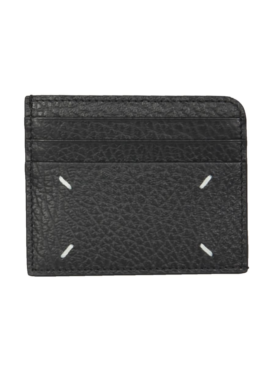 Shop Maison Margiela Leather Card Holder In Black