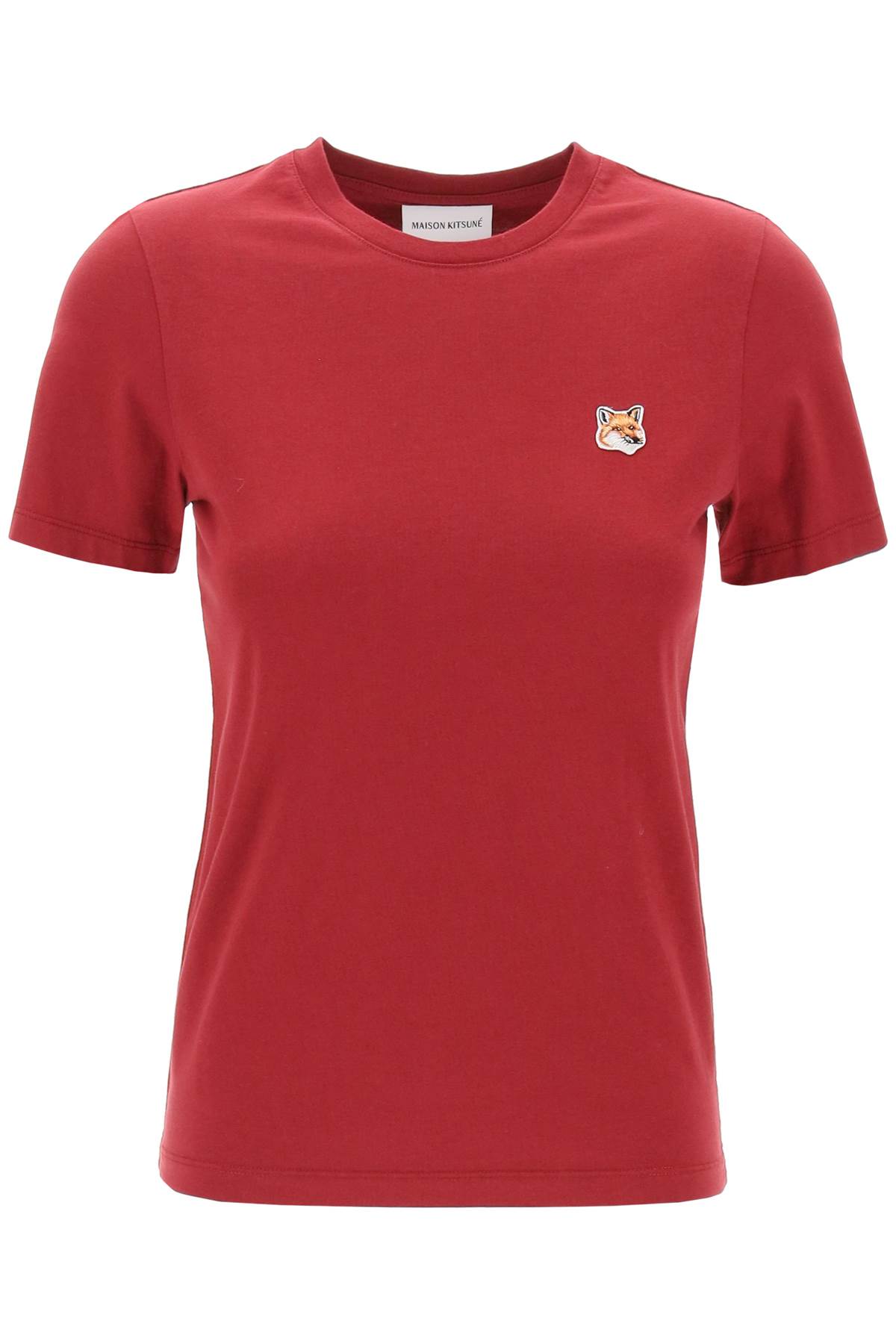 Shop Maison Kitsuné Fox Head Crew-neck T-shirt In Brick Red (red)