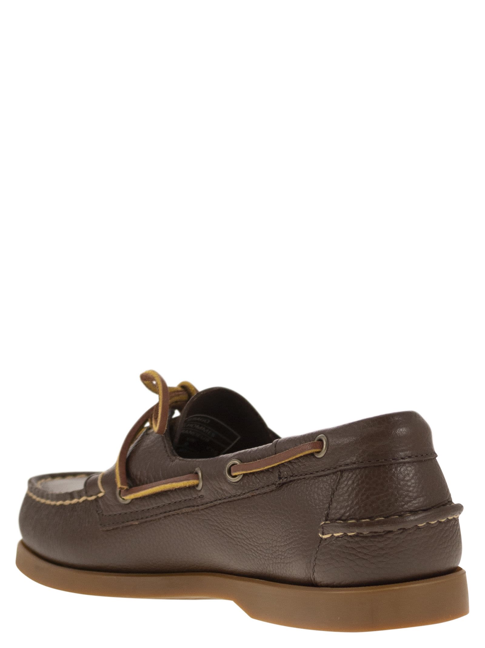 Shop Sebago Portland - Moccasin With Grained Leather In Brown