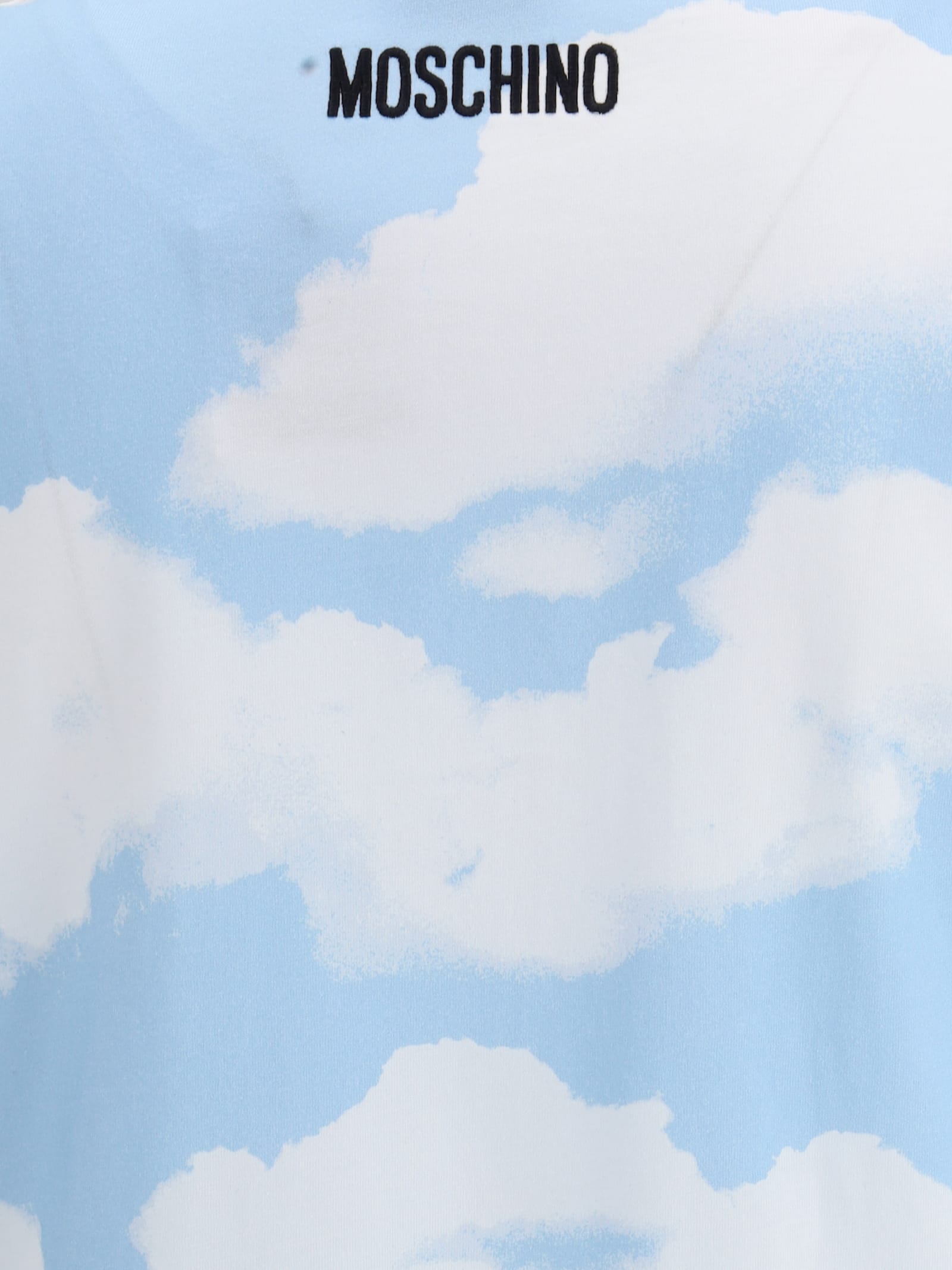Moschino T-shirt With Cloud Print In Blue