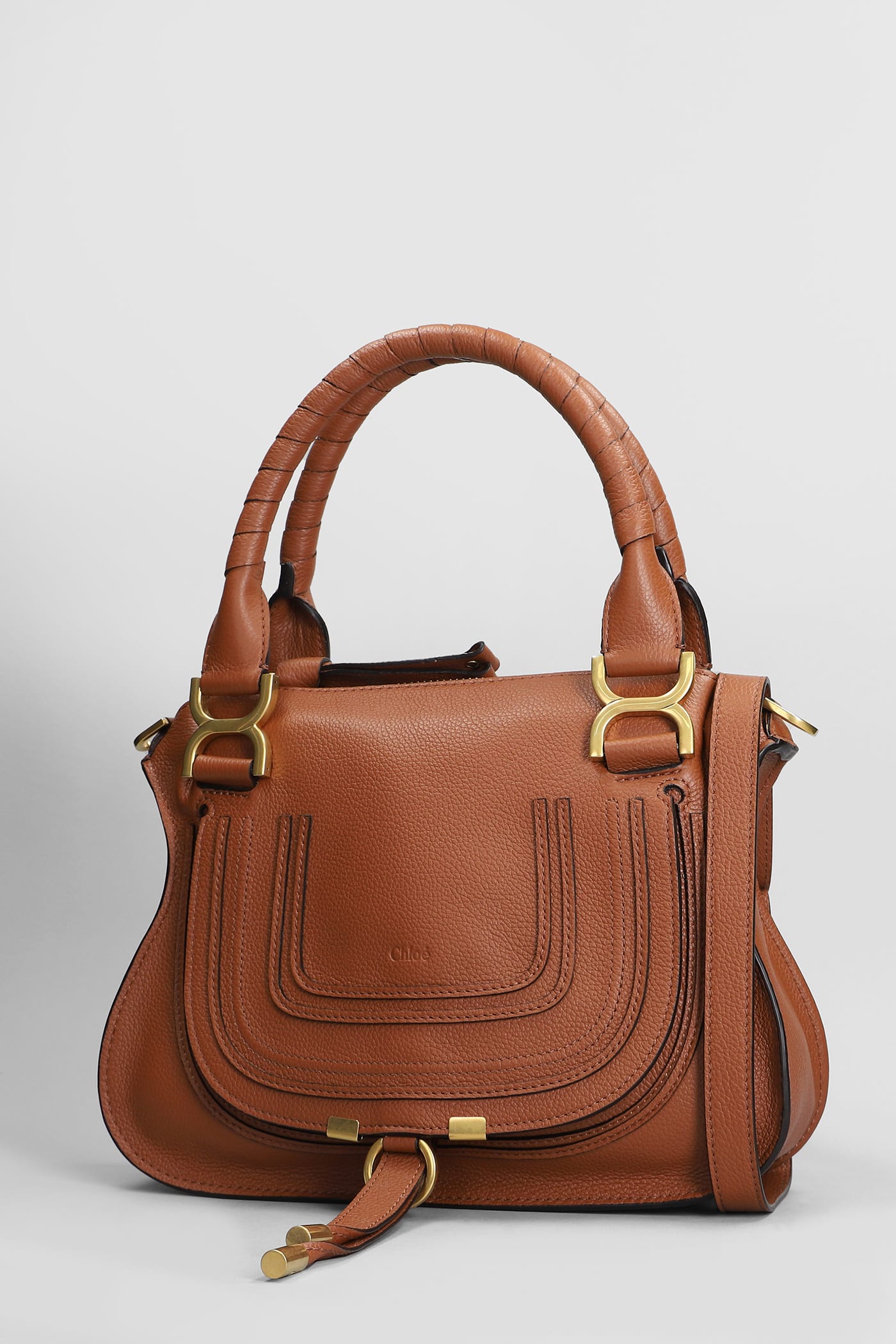 Shop Chloé Mercie Shoulder Bag In Brown Leather