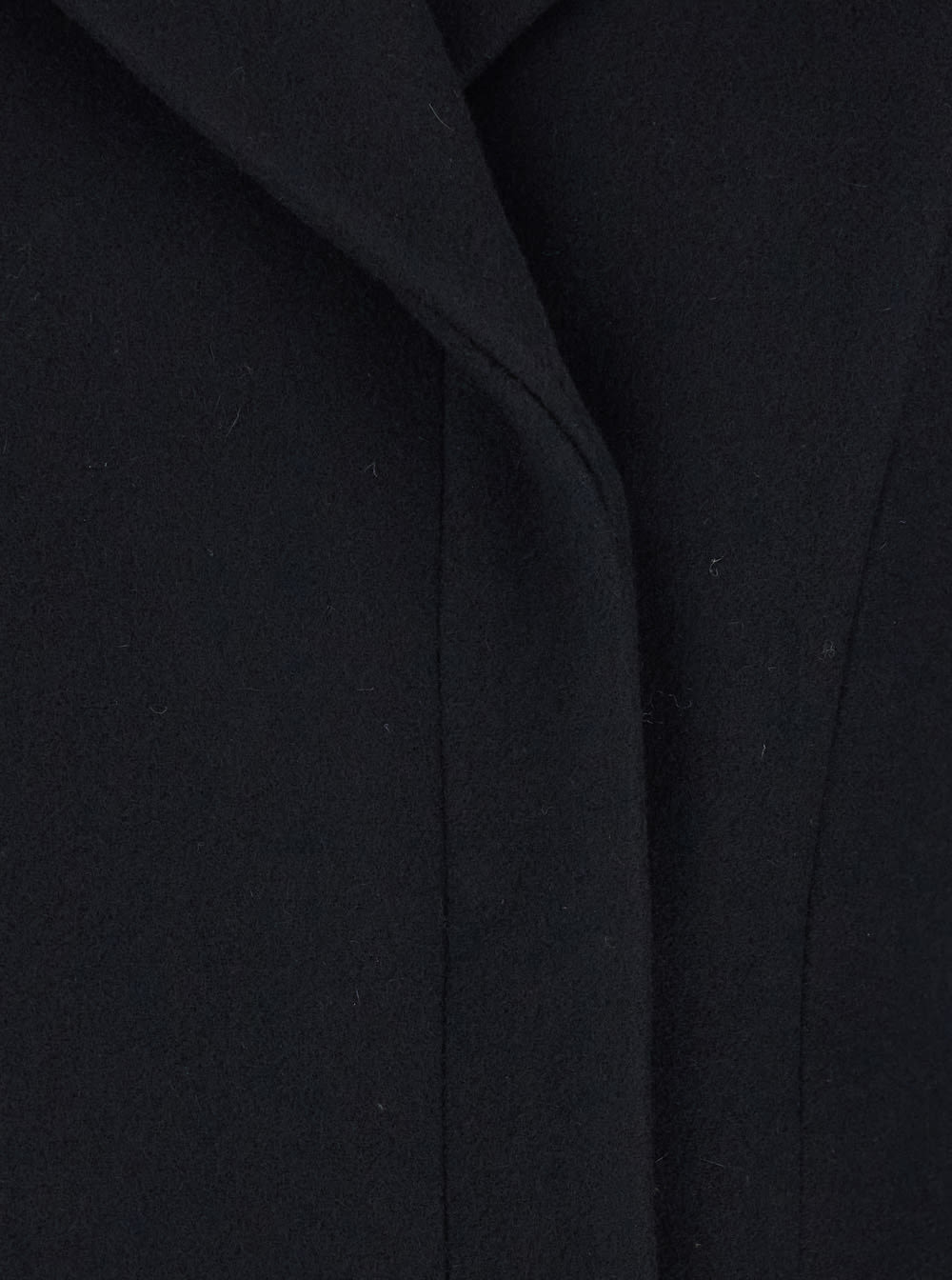Jacquemus Le Manteau Curvo Black Double-breasted Coat With Notched Revers And Rear Single Vent In Wool Woman In Black