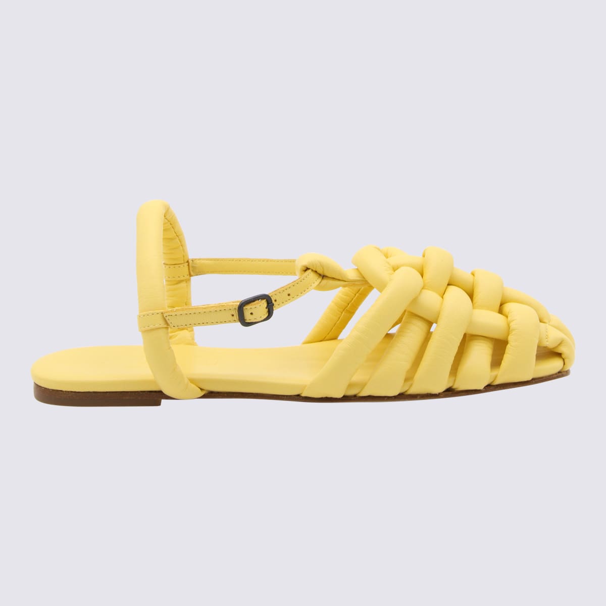 Yellow Leather Cabersa Sandals