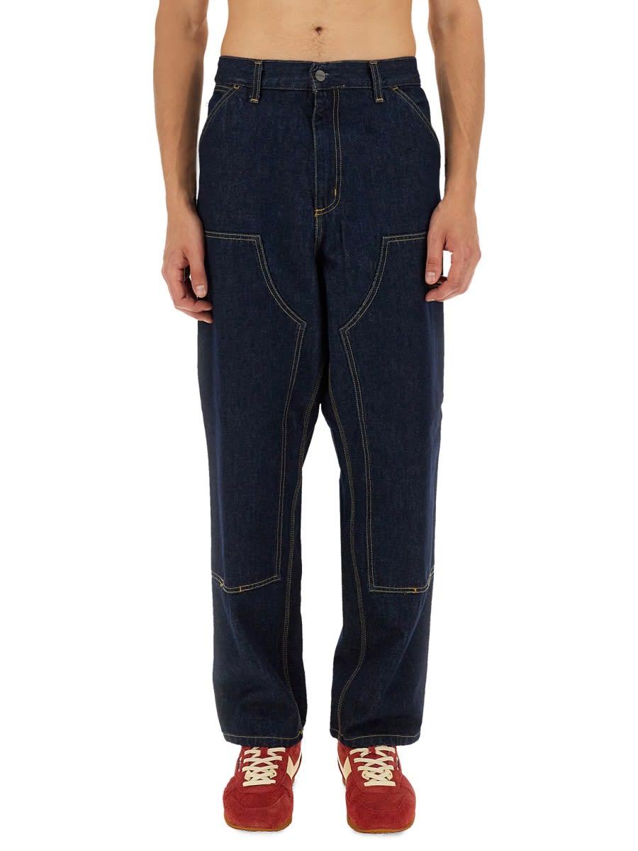 Carhartt Double Knee Trousers Blue In Blue