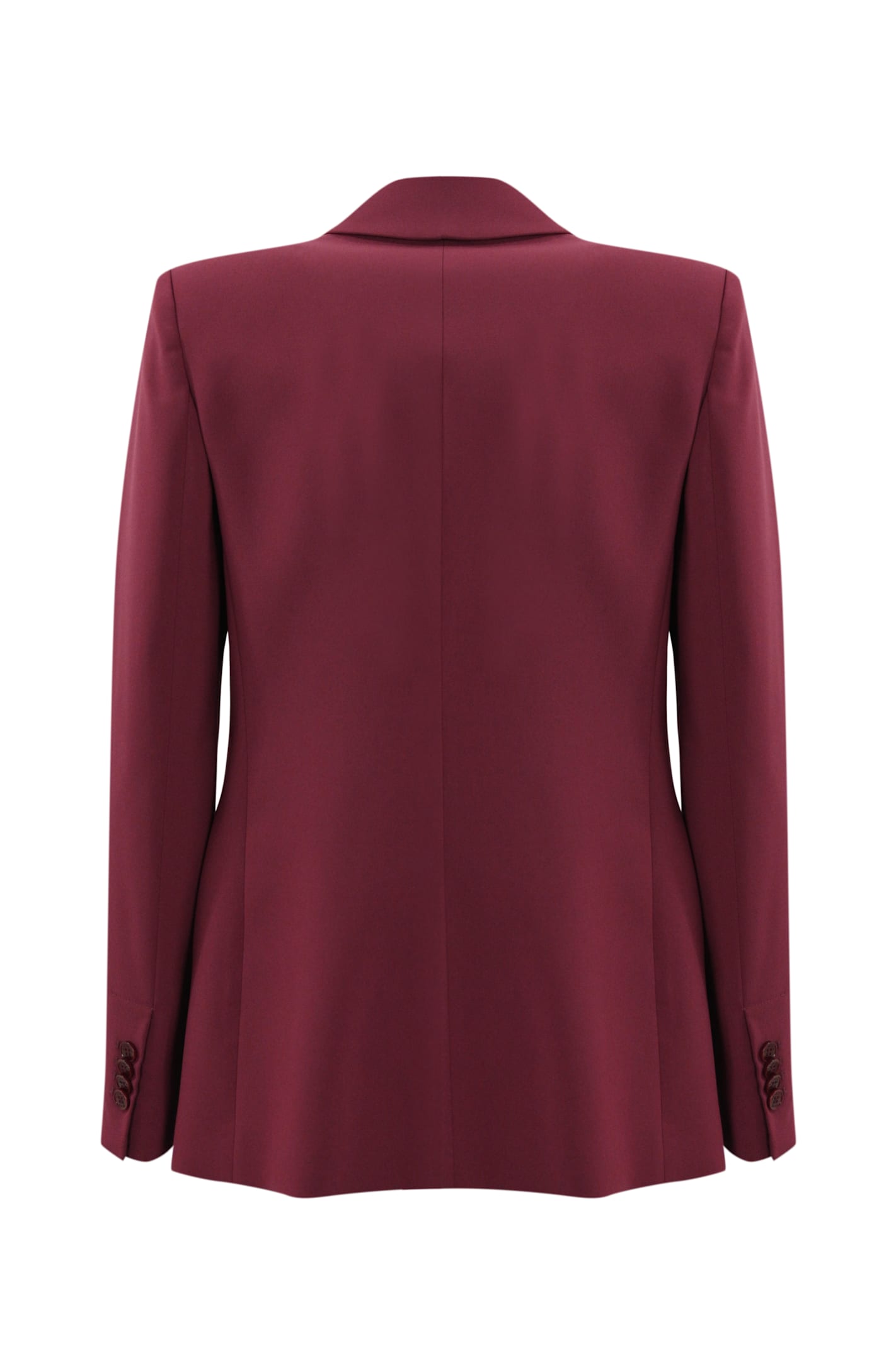 Shop Patrizia Pepe Double-breasted Crepe Blazer In Plum Elixir