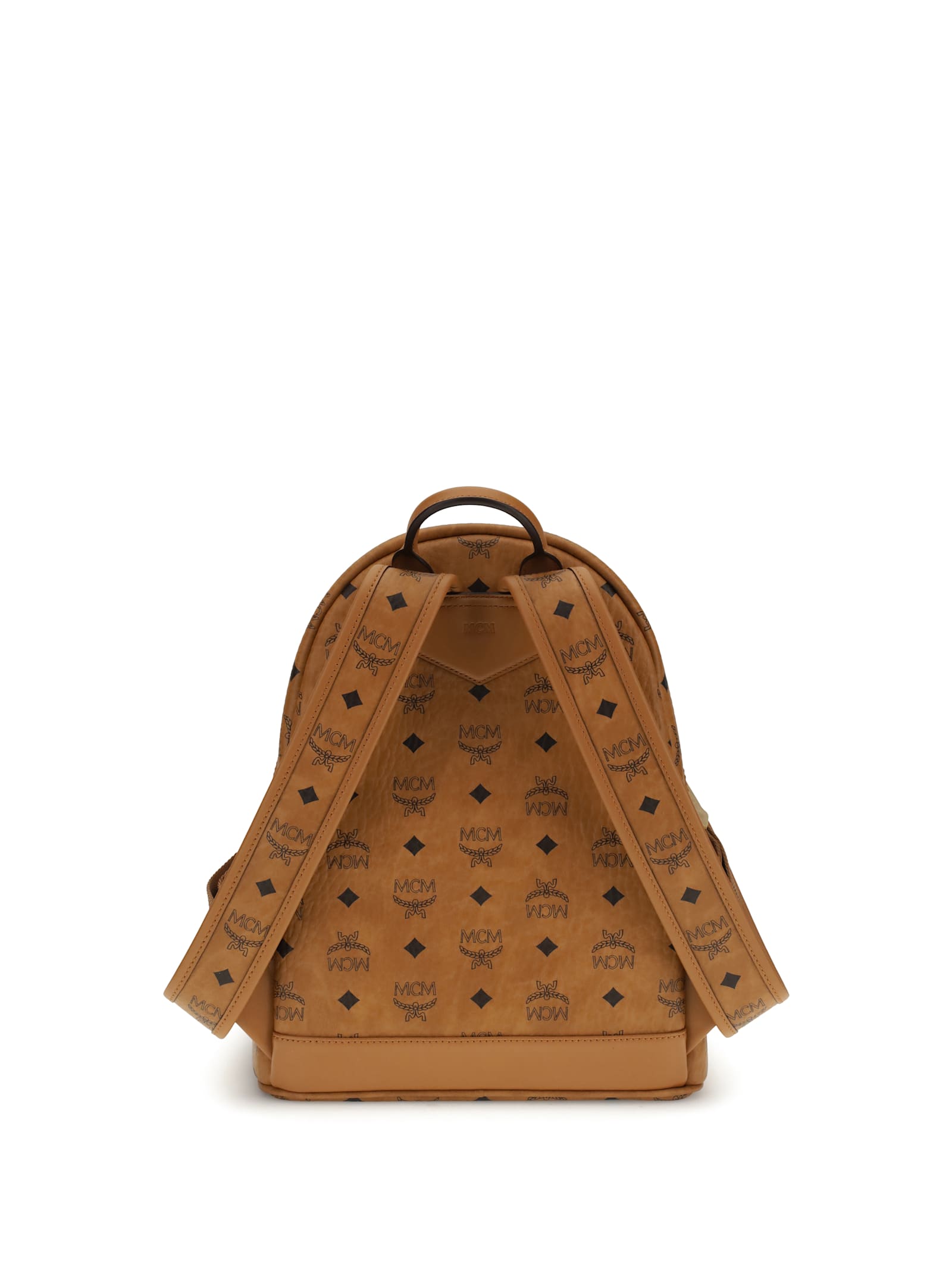 Mcm Printed Canvas Small Stark Backpack In Brown