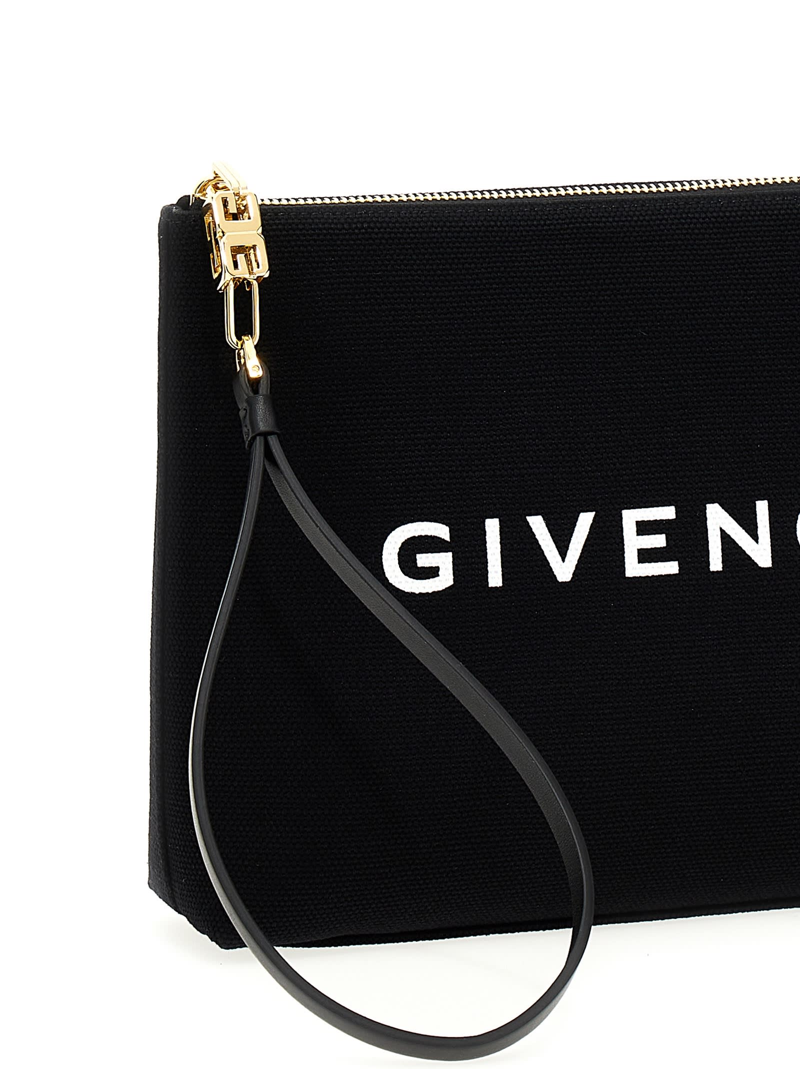 Shop Givenchy Large Canvas Pouch In Black