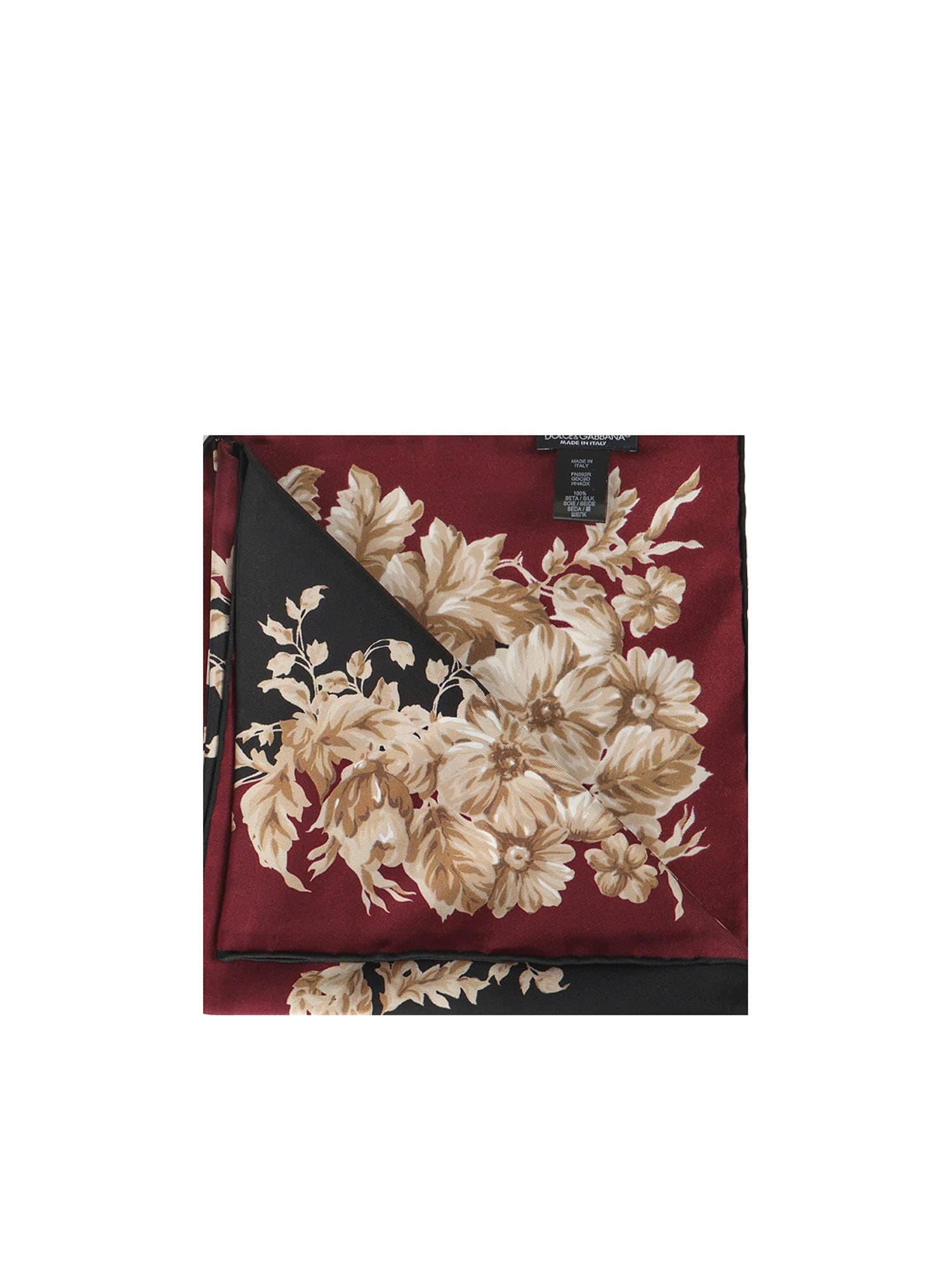 Dolce & Gabbana Floral Print Scarf In Black