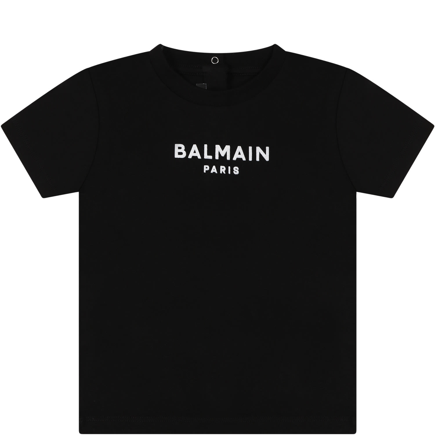 Balmain Black T-shirt With Iconic White Logo For Babies