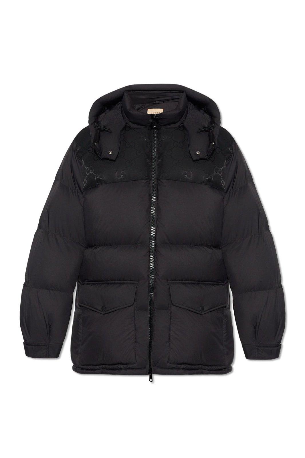 Shop Gucci Zip-up Puffer Jacket In Black