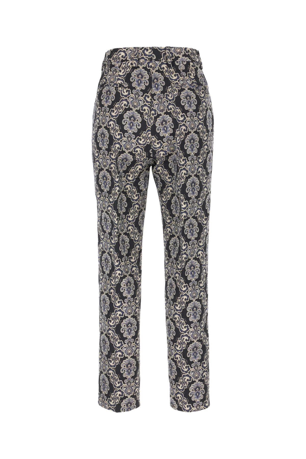 Shop Etro Embroidered Polyester Blend Pants In Multicolor Blu