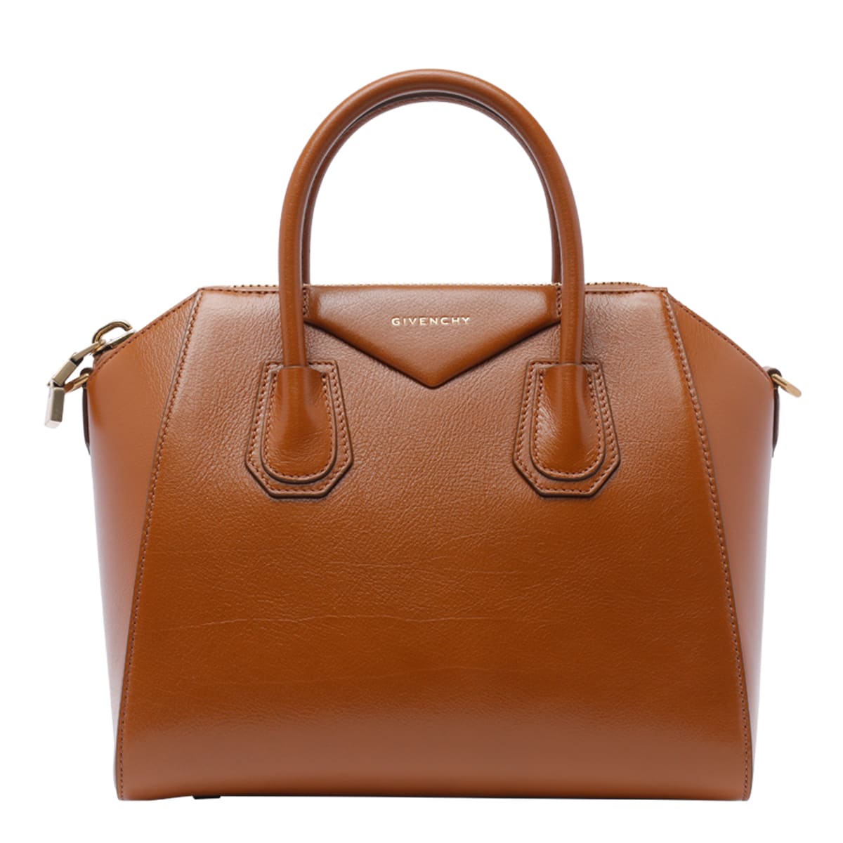 Shop Givenchy Antigona Small Bag In Brown