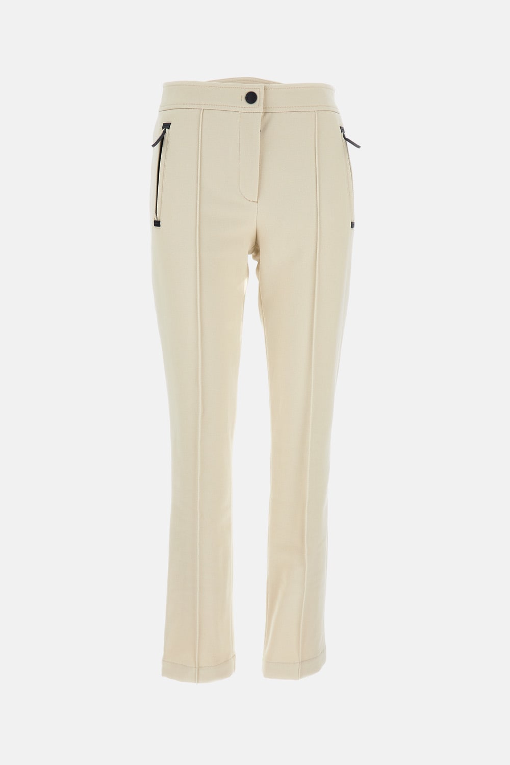 Moncler High-waisted Ski Pants Trousers Beige In White