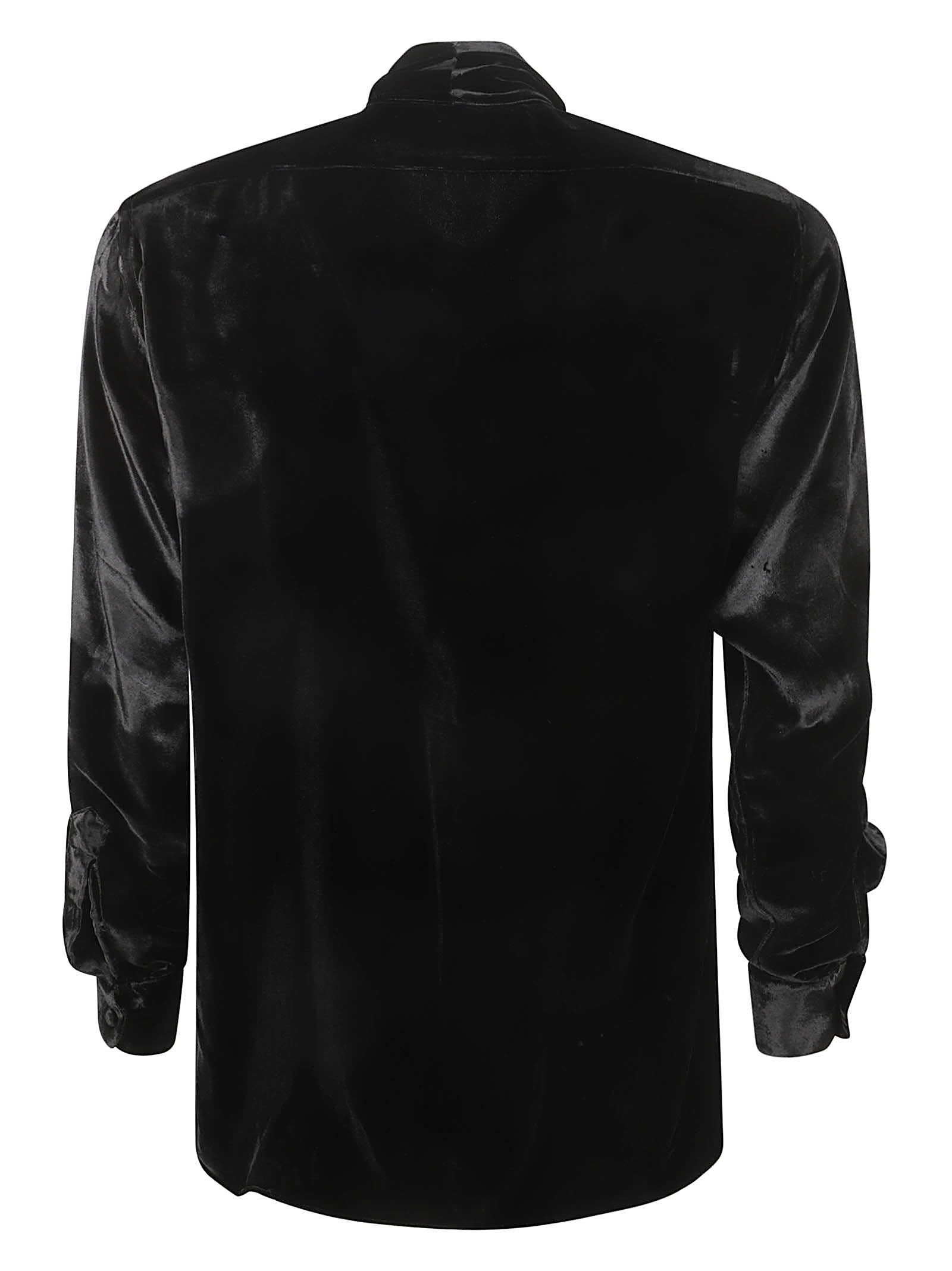 Shop Lardini Scarfed Shirt In Black