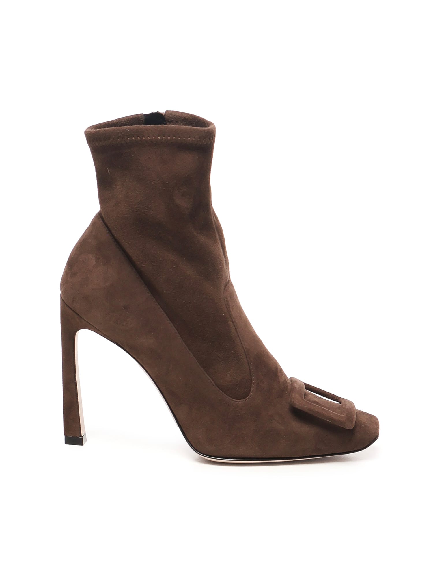 Roger Vivier Trompette Bootie Boots In Brown