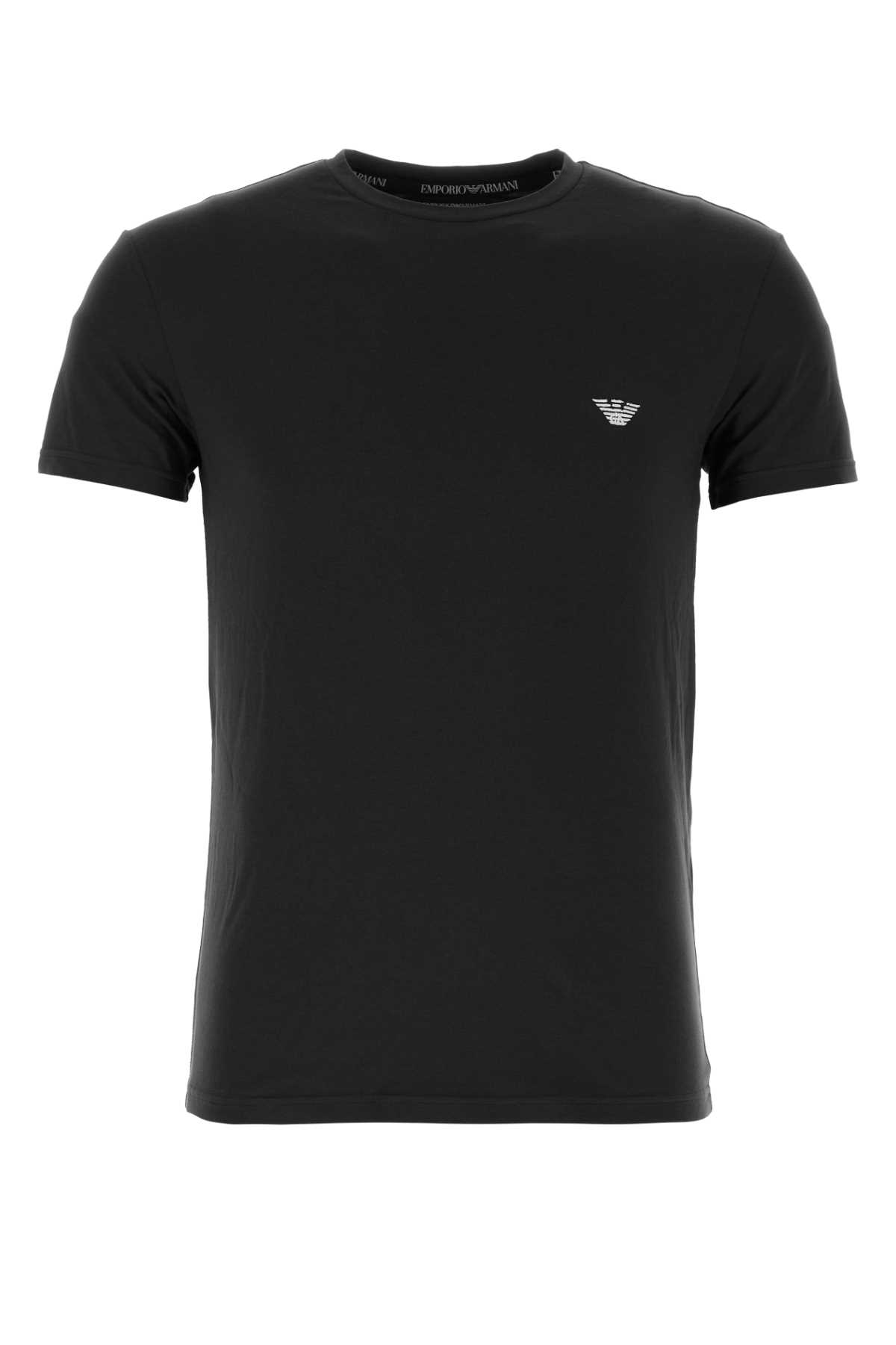 Black Stretch Cotton T-shirt
