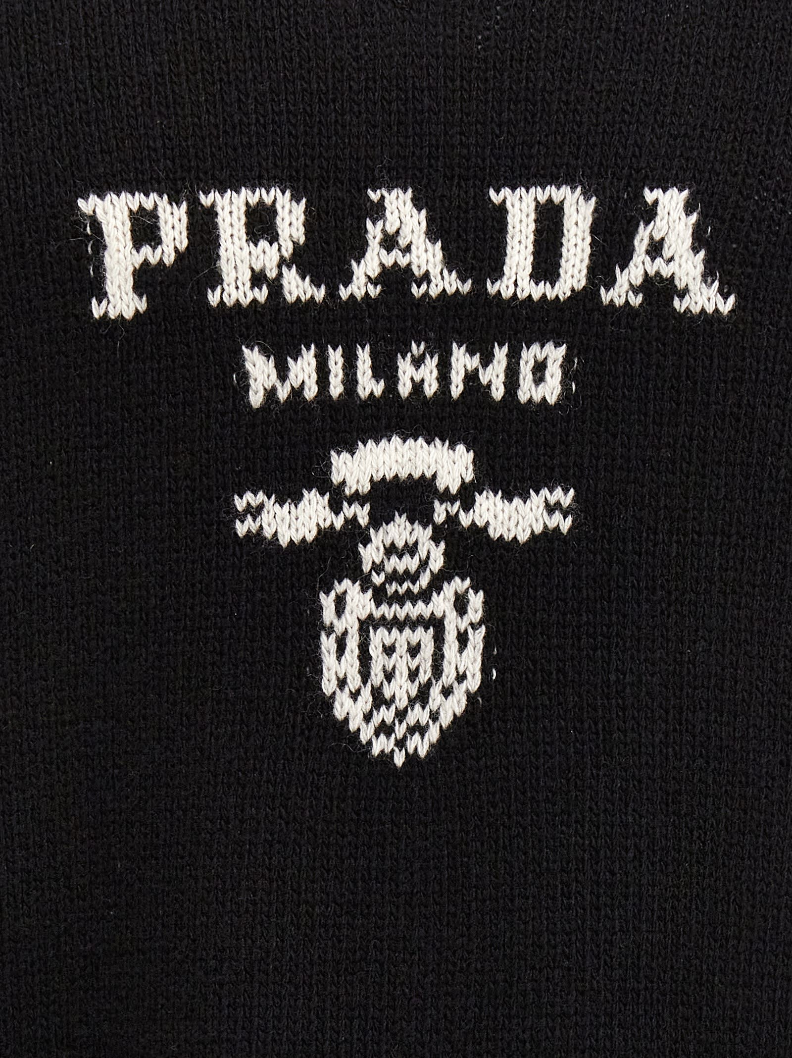 Shop Prada Logo Intarsia Sweater