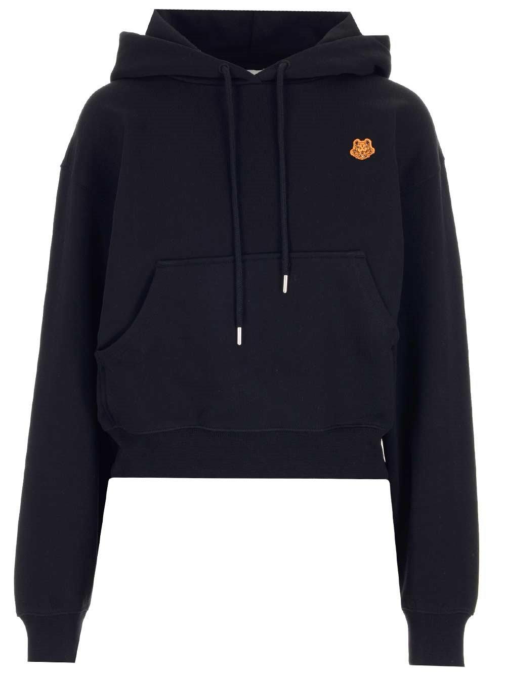 Tiger Crest Embroidered Drawstring Hoodie