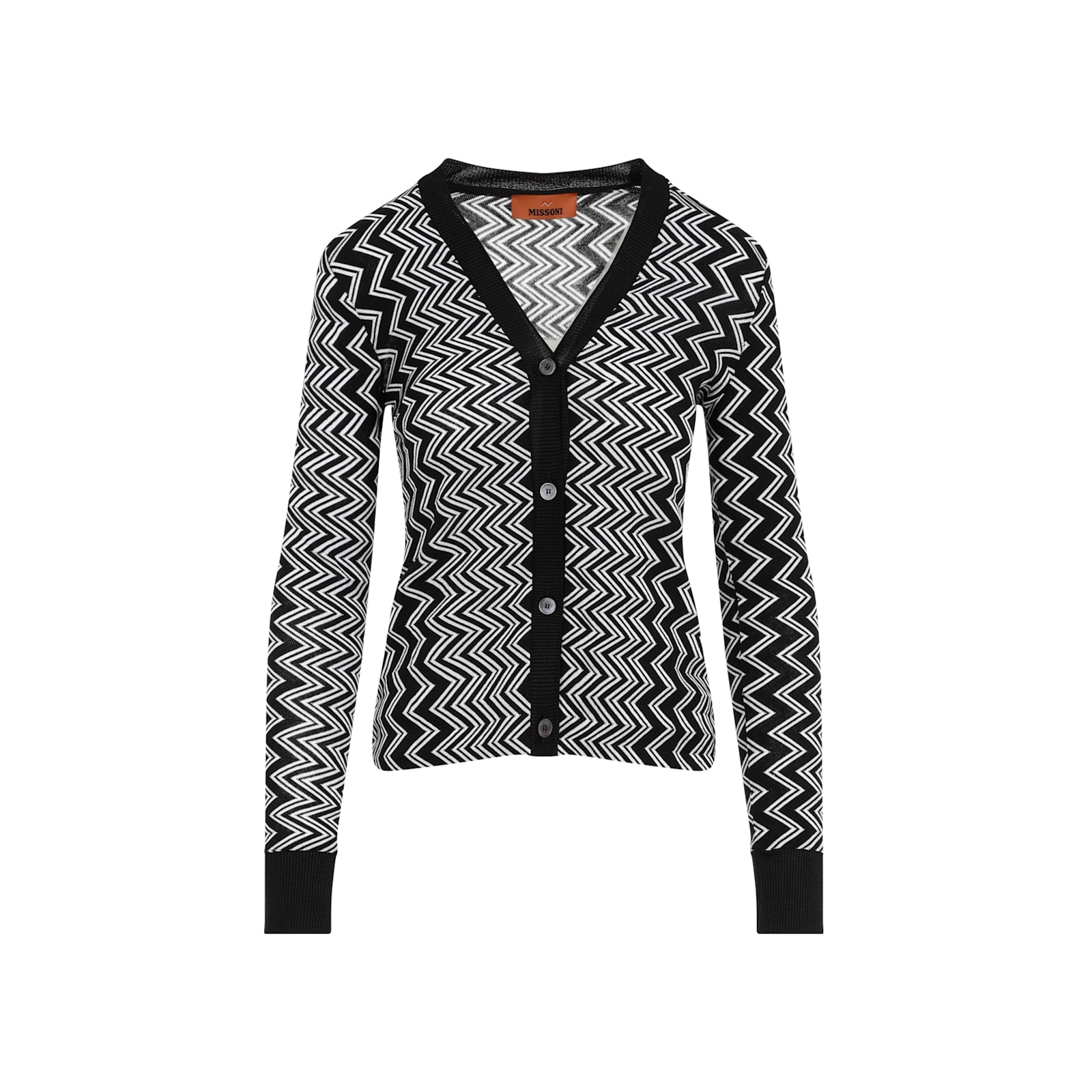 MISSONI ZIGZAG PATTERNED KNITTED CARDIGAN