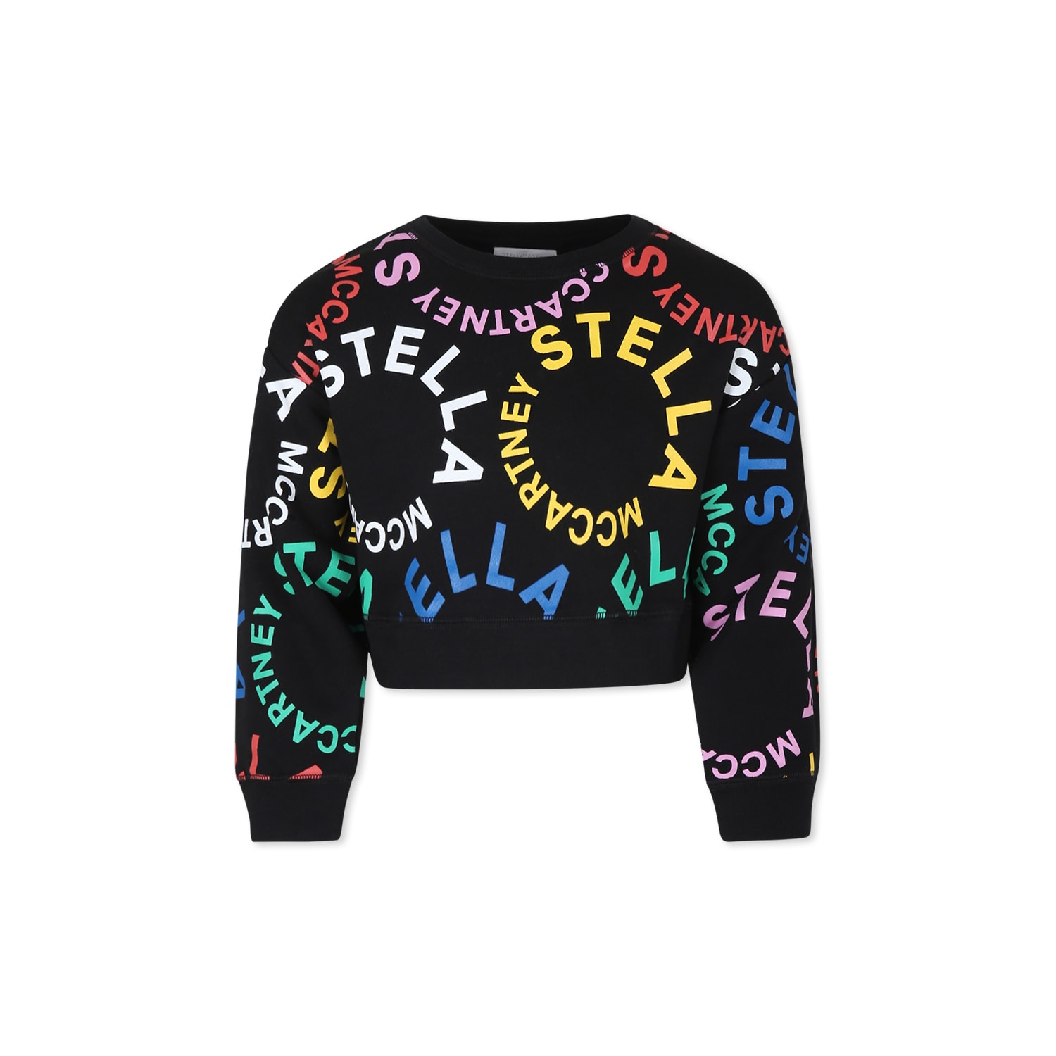 Shop Stella Mccartney Black Sweatshirt For Girl With Logo