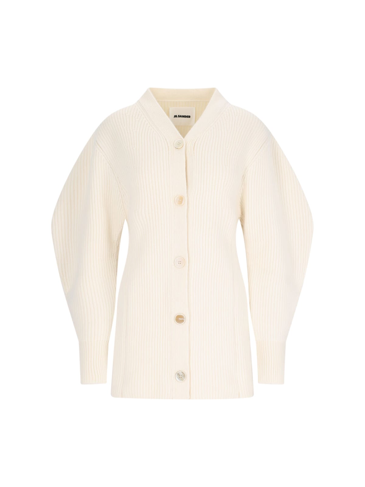 Shop Jil Sander Long Cardigan In Crema