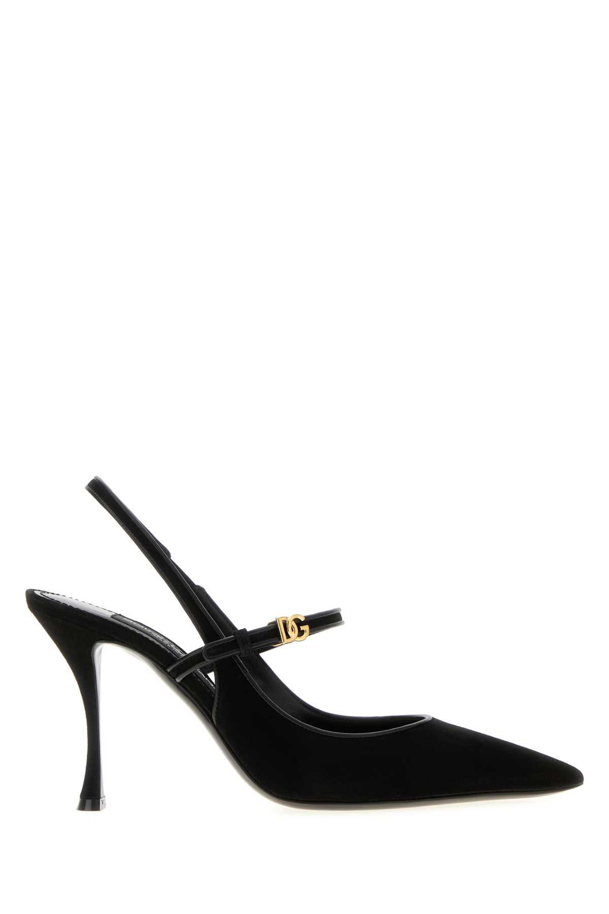 Dolce & Gabbana Italian Tailoring Leather-trimmed Suede Slingback Pumps In Black