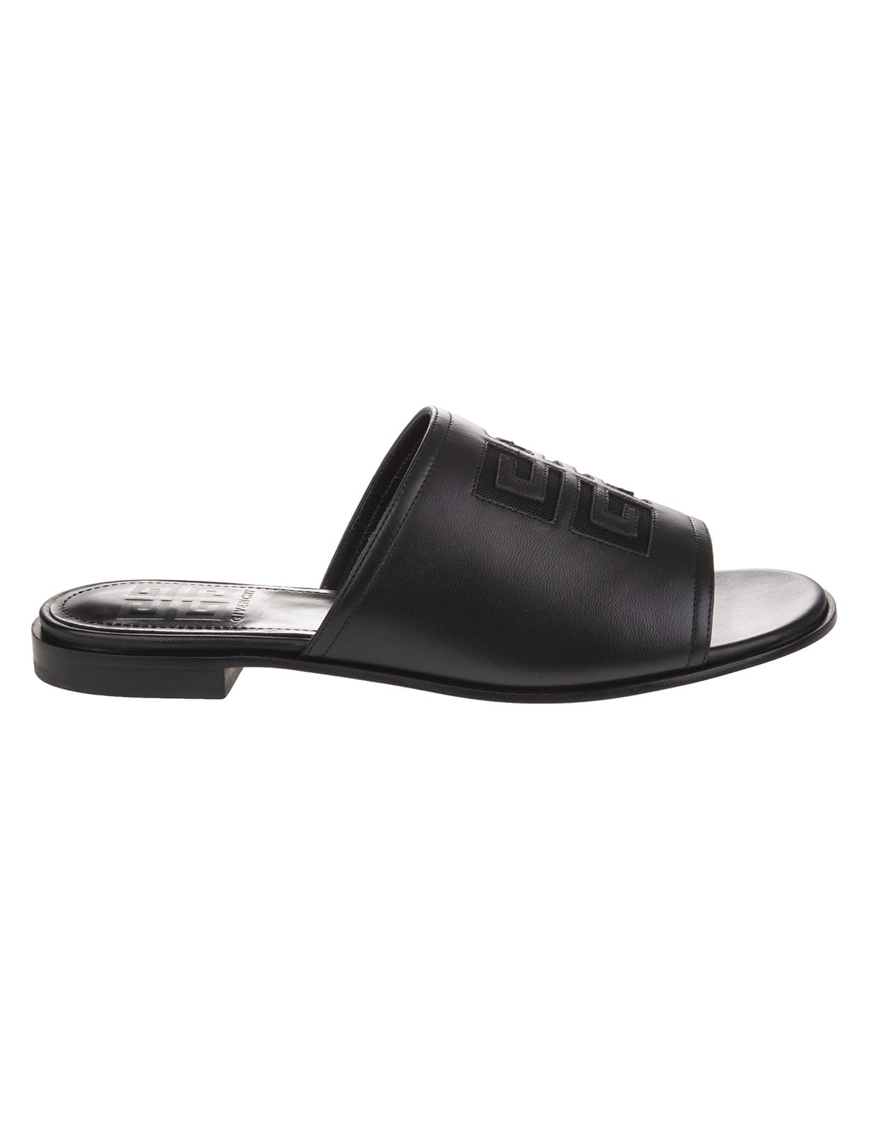 Buy Givenchy Woman 4g Flat Mule In Black Leather online, shop Givenchy shoes with free shipping