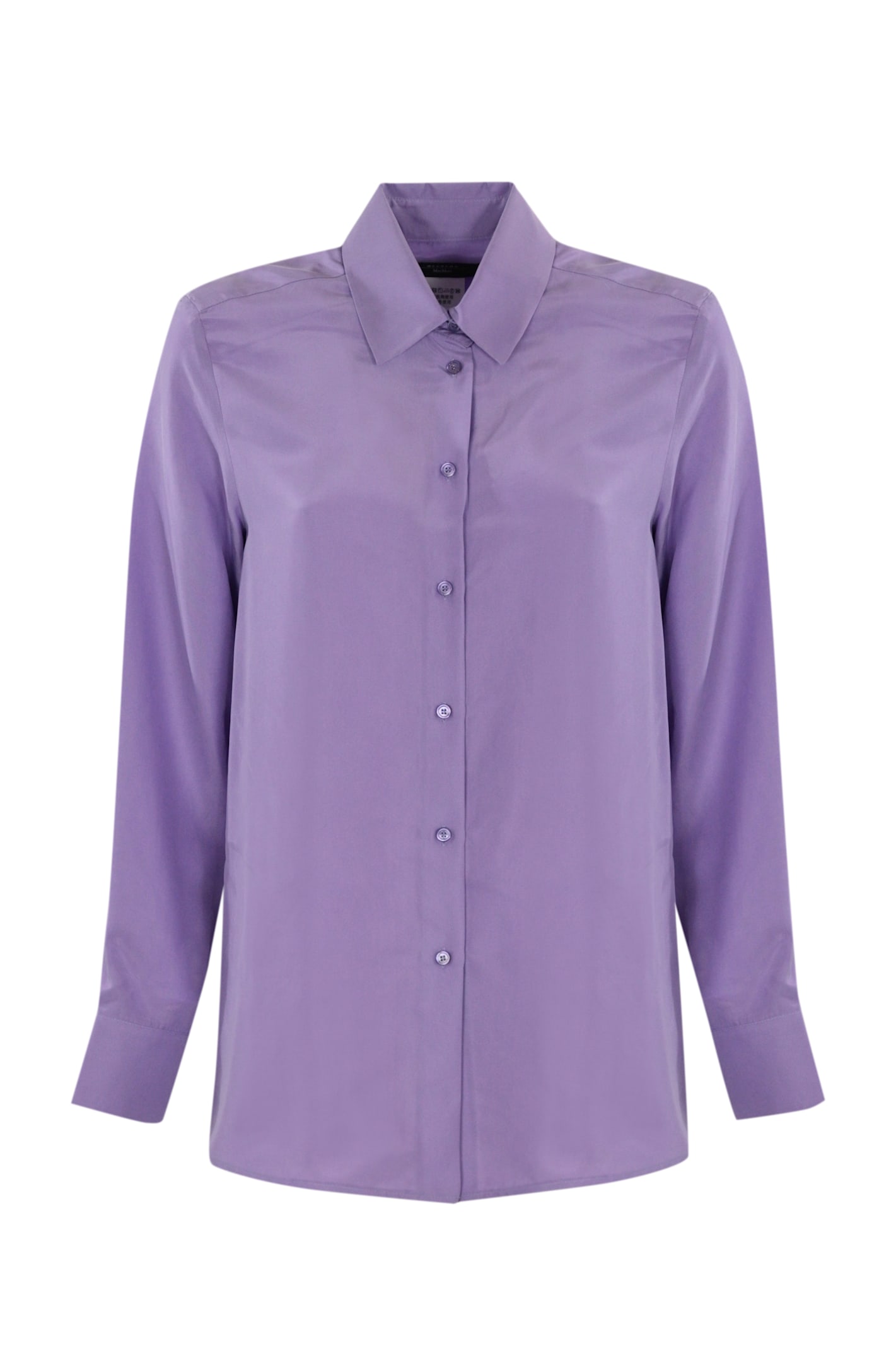 WEEKEND MAX MARA LILAC WASHED SILK SHIRT 