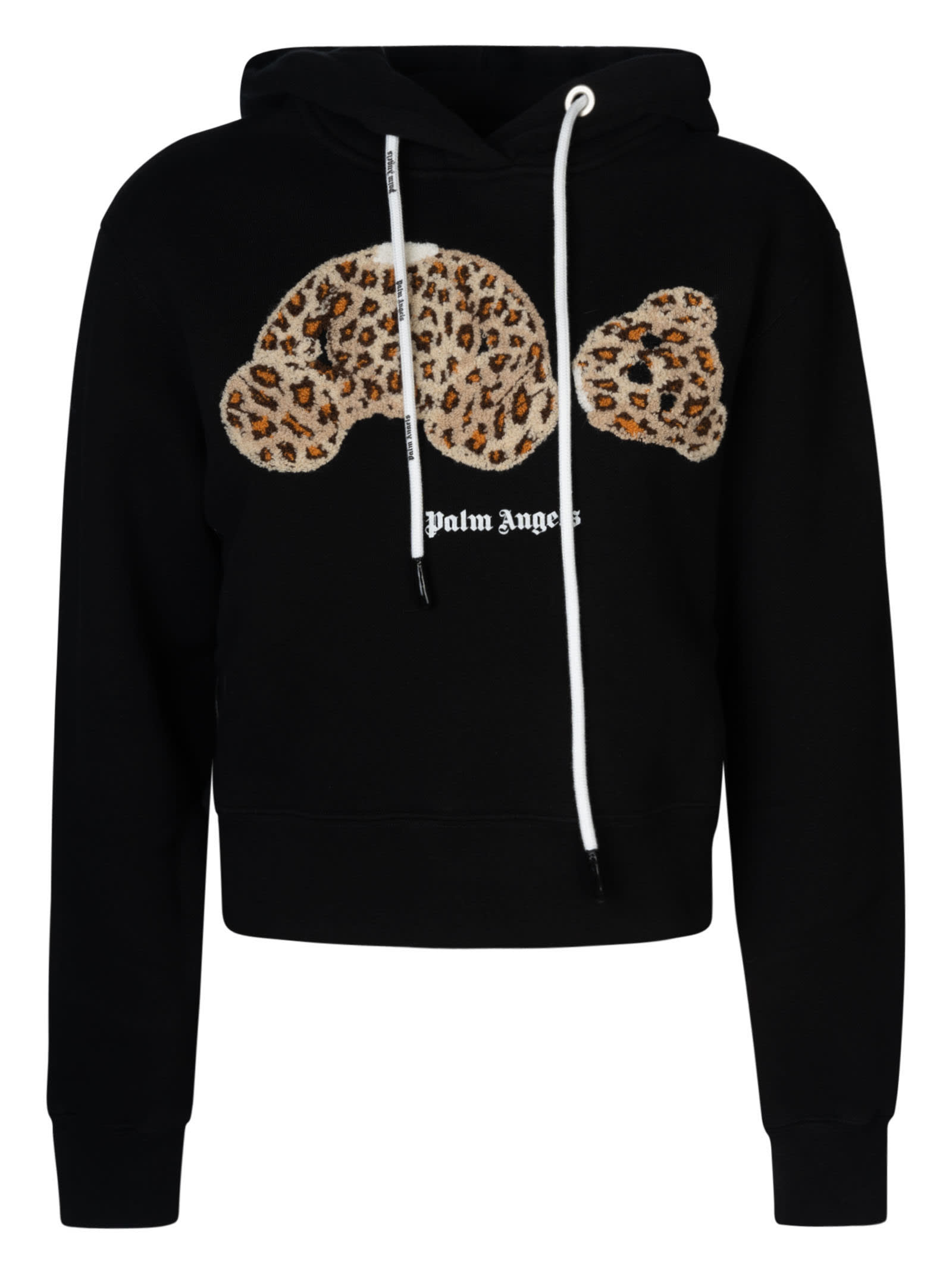 Palm Angels Leopard Bear Fitted Hoodie
