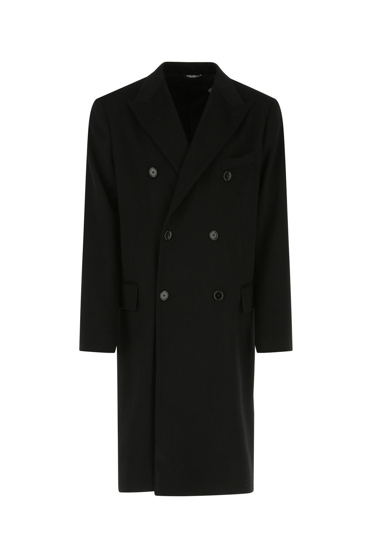 Dolce & Gabbana Black Wool Coat