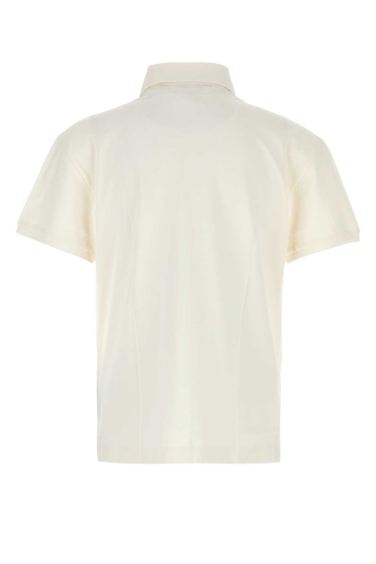 Shop Palm Angels White Piquet Polo Shirt In 0310