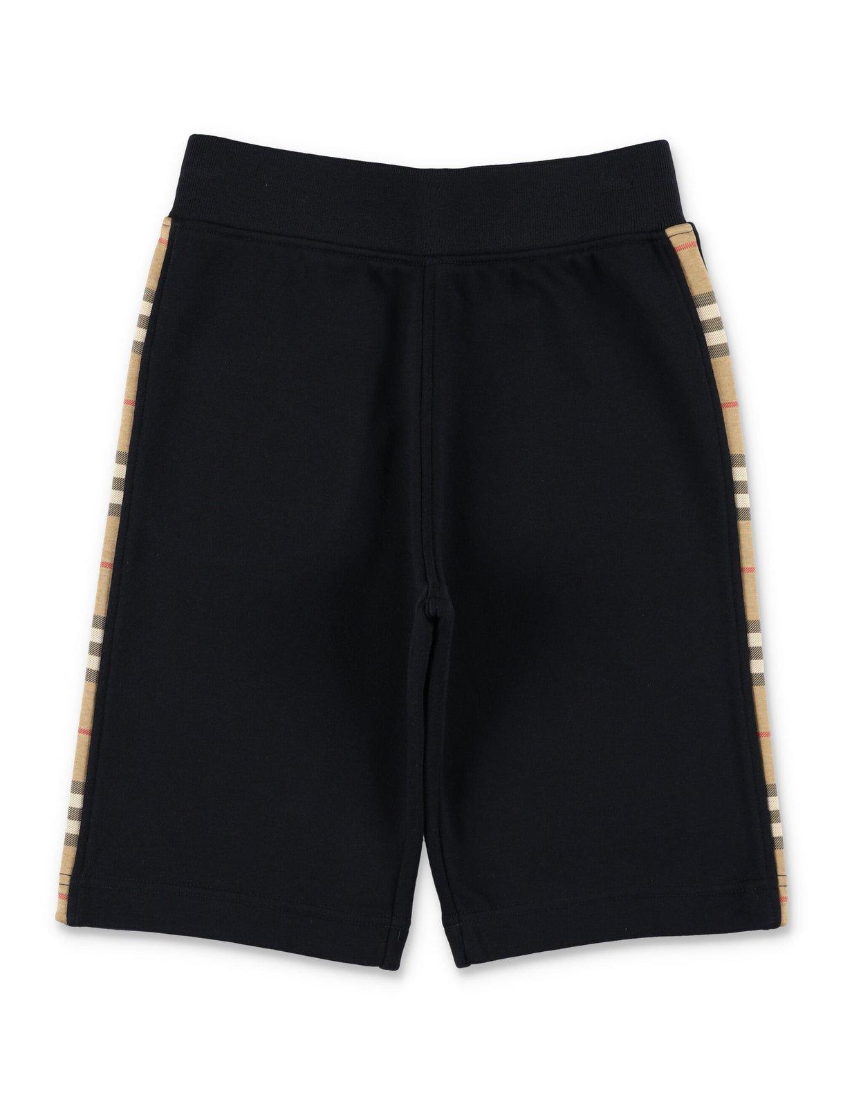 Shop Burberry Check-printed Elasticated Waistband Shorts In Black