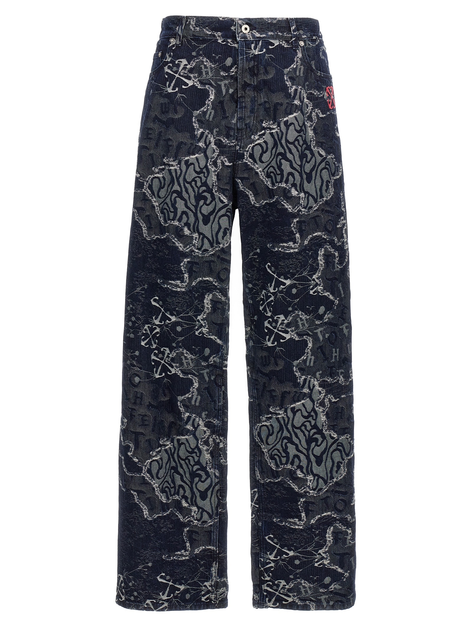 Shop Off-white Camo Jacq Straight Jeans In Blue